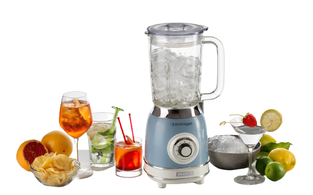 ARIETE Vintage 09 583/05 1000 W niebieski - blender kuchenny kielichowy szklany