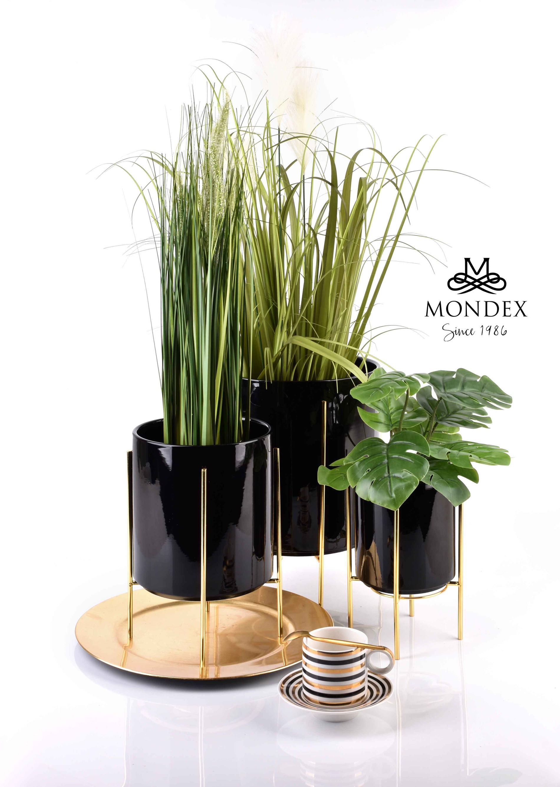 Keramický kvetináč / Obal na kvety NEVA ČIERNY 17,8 cm