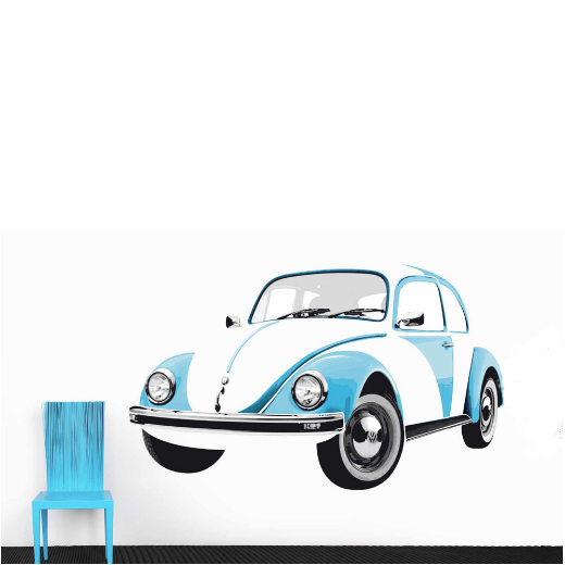 Dekorativní samolepka na zeď VOLKSWAGEN COLLECTION BY BRISA BETTLE BLUE