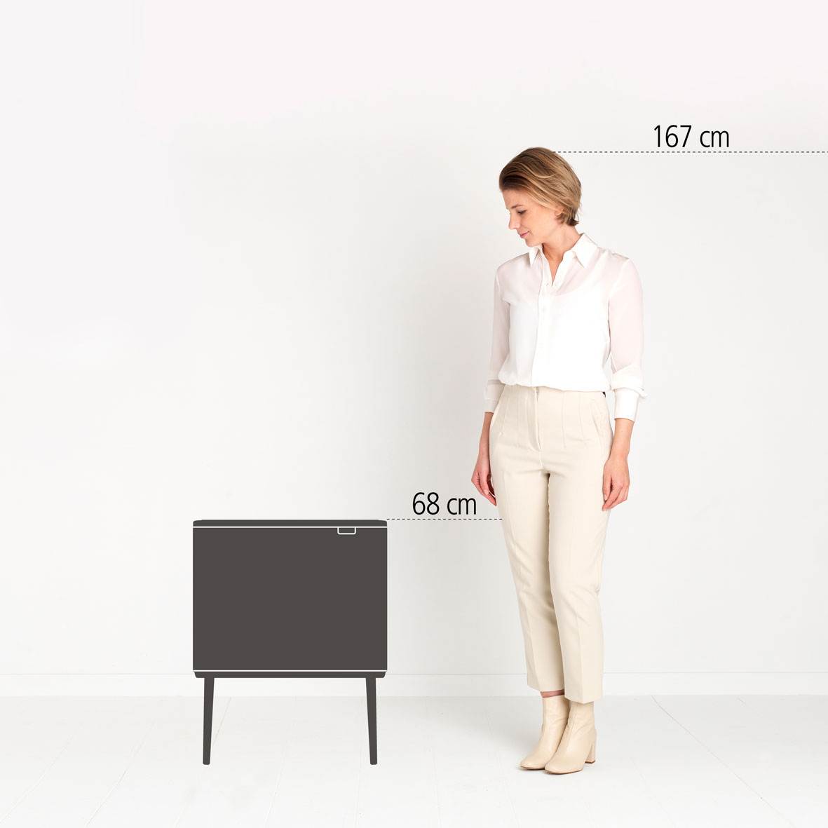BRABANTIA Touch Bin Bo 36 l ciemnoszary - kosz na śmieci ze stali nierdzewnej