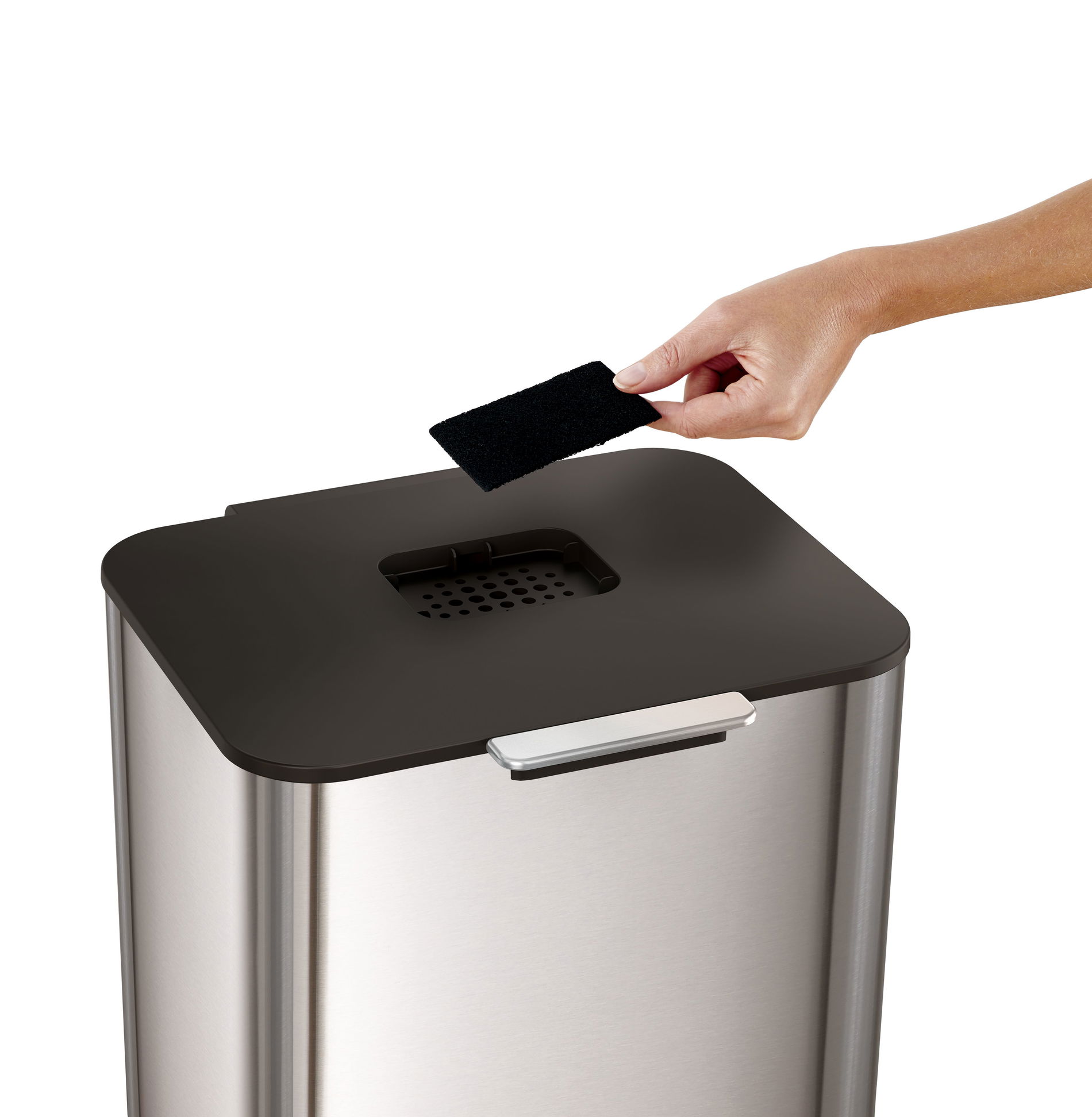 JOSEPH JOSEPH Inteligent Waste Totem Compact stříbrný 40 l (30063) - nerezový koš na třídění odpadu