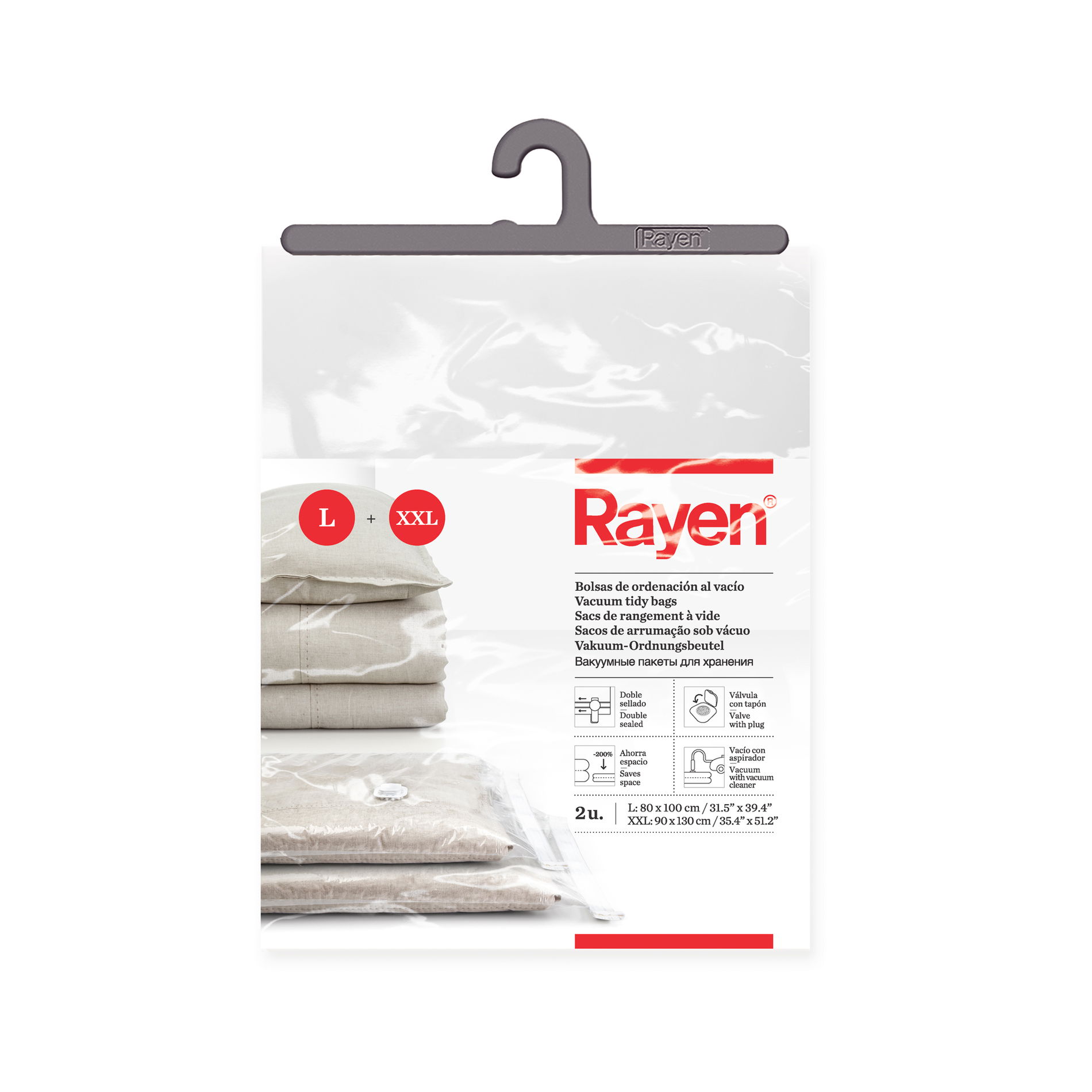 Vakuové pytle na oblečení RAYEN L/XXL 2 ks.