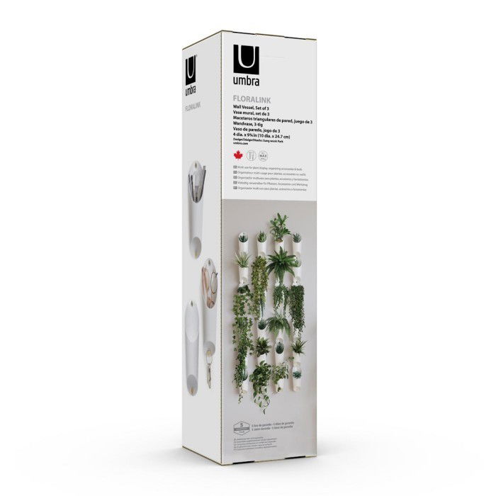 UMBRA Florali biely - plastikový nástenný kvetináč