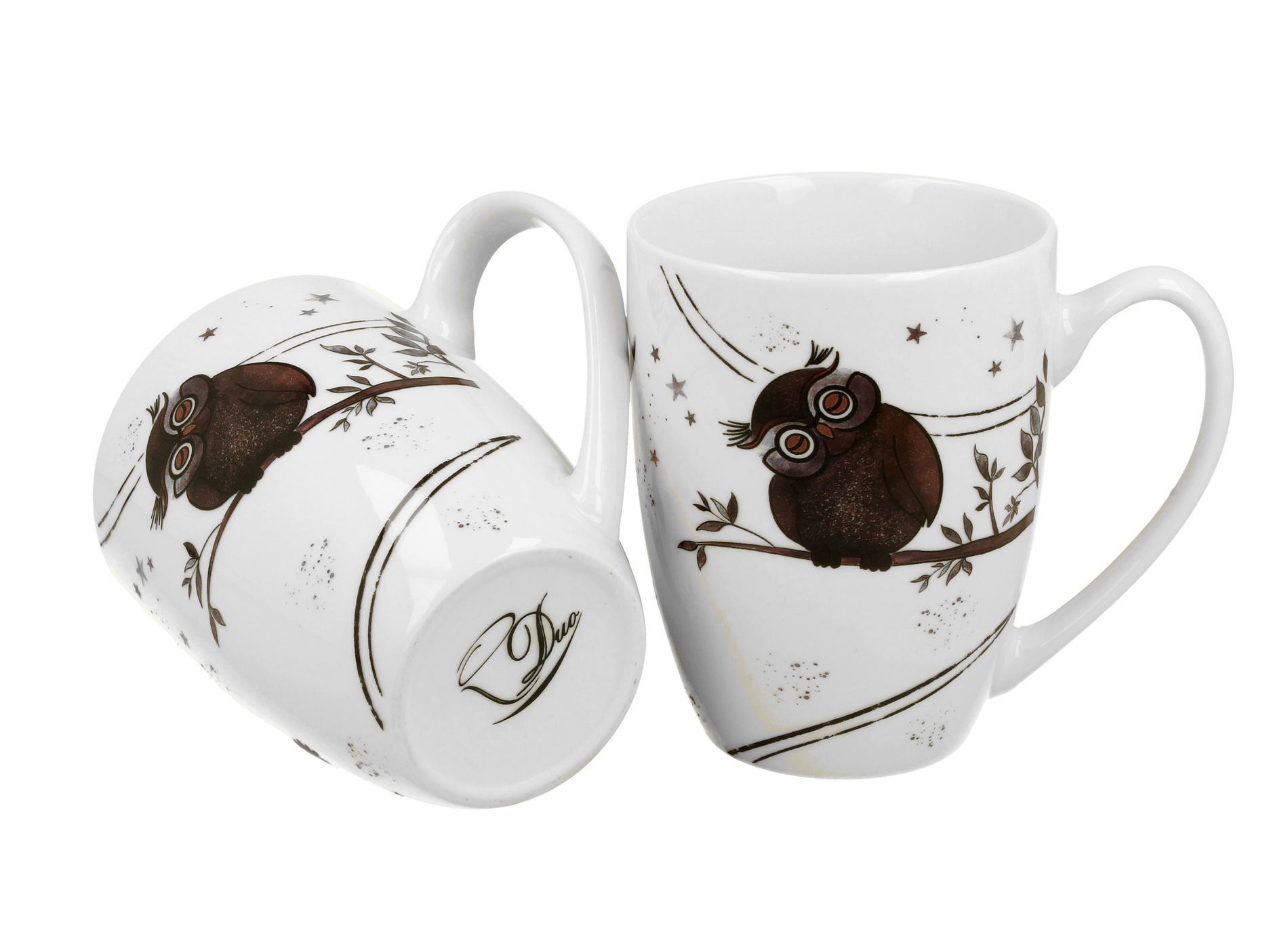 Kubki porcelanowe DUO ANIMALS CHARMING OWLS 380 ml 2 szt.
