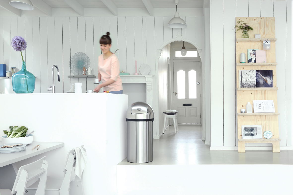 BRABANTIA Push Bin 60 l - kosz na śmieci ze stali nierdzewnej