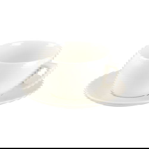 Filiżanka do kawy i herbaty porcelanowa ze spodkiem TESCOMA CREMA BIAŁA 300 ml