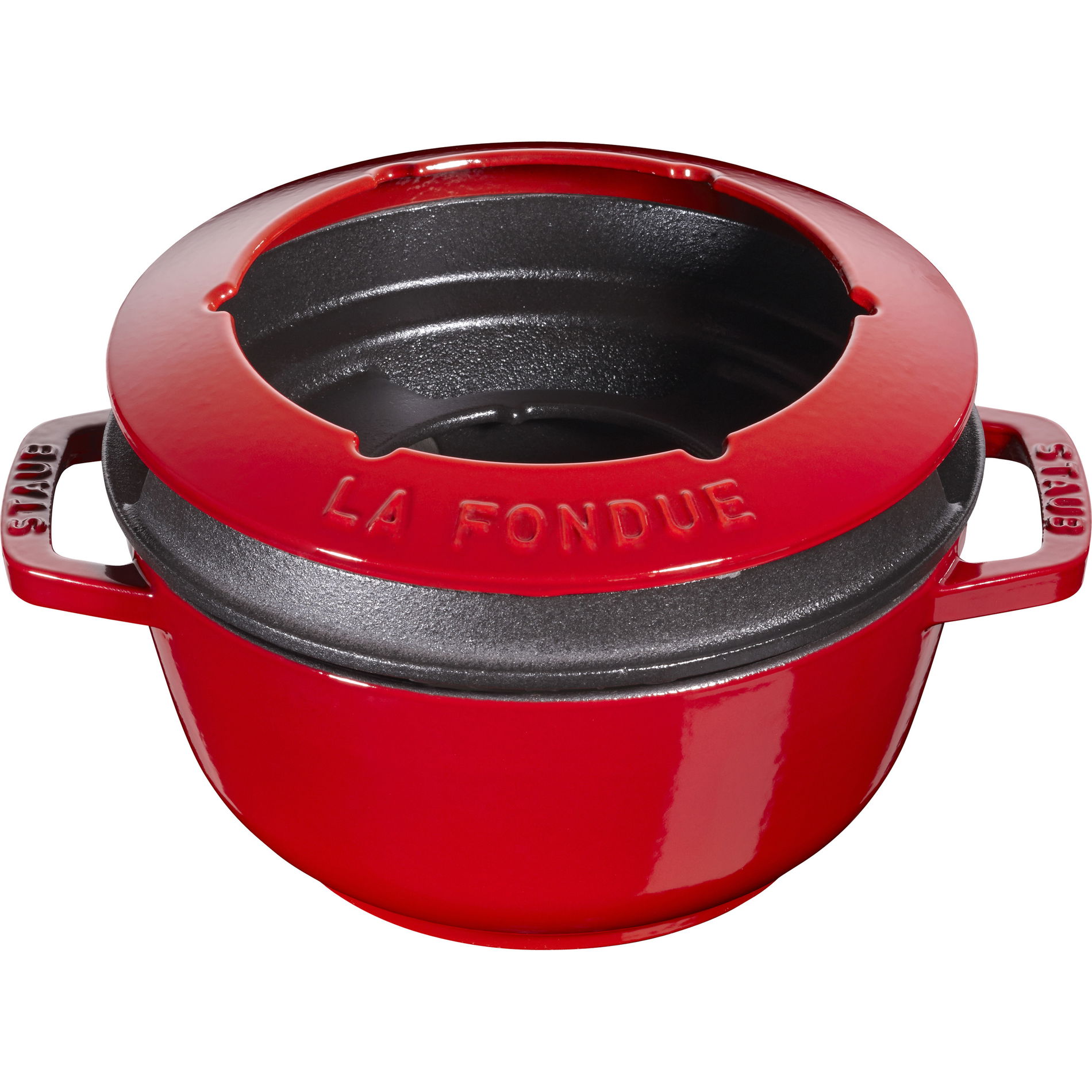 STAUB Fondue 1,6 l czerwony - zestaw do fondue żeliwny