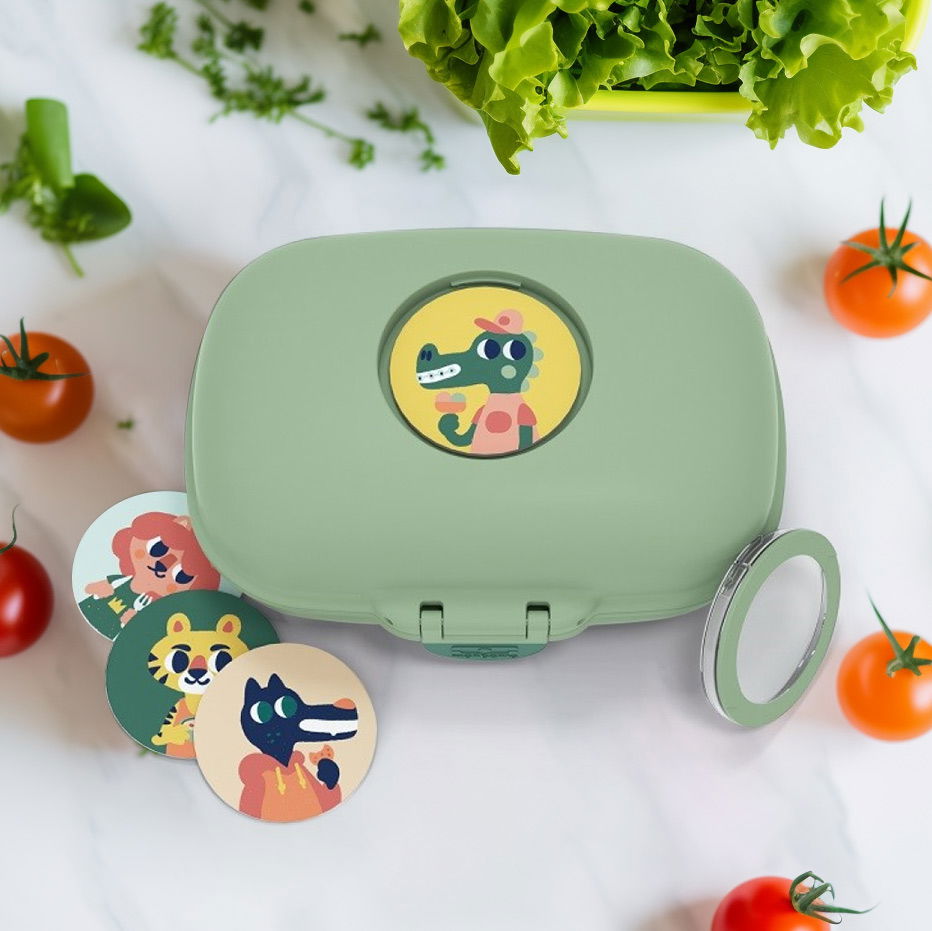 MONBENTO Gram Green Forest 0,6 l - svačinová krabička / dětská krabička na svačinu