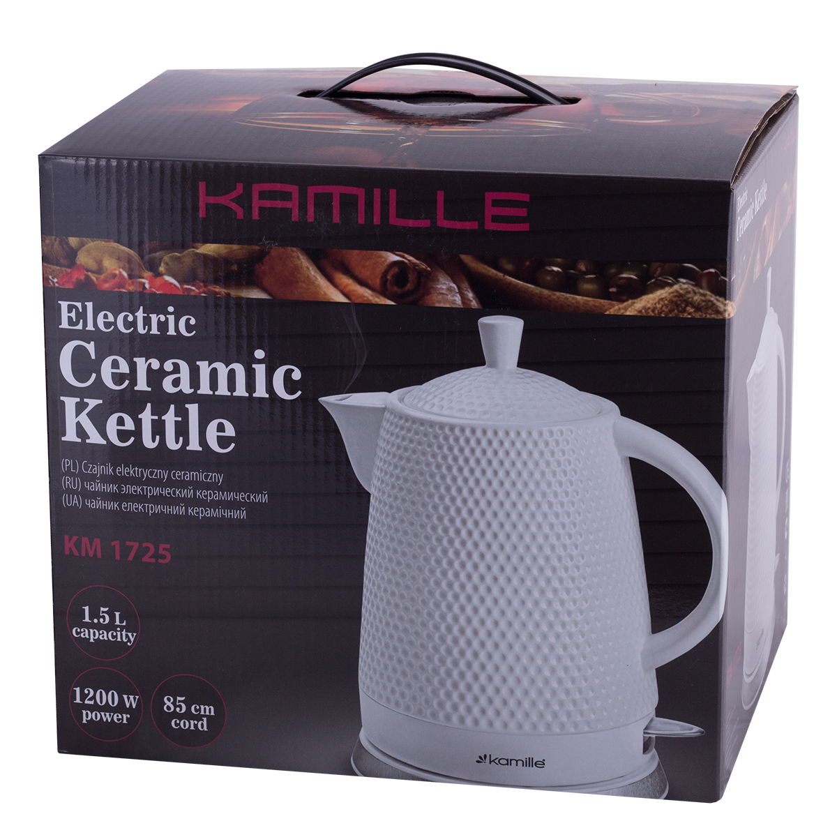 Keramická bezdrátová rychlovarná konvice KAMILLE 1,5 l