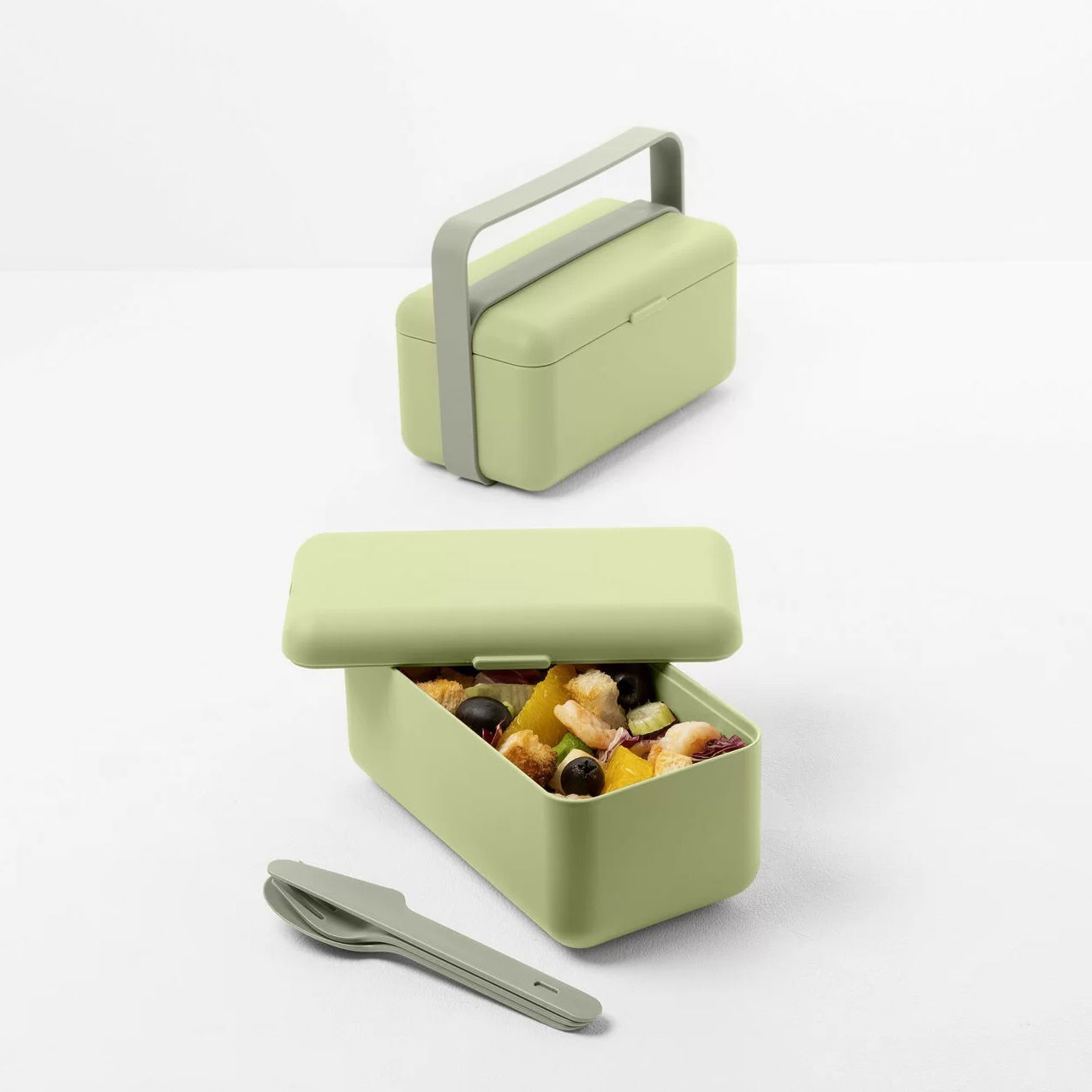 BLIM+ Create Bauletto - lunch box / śniadaniówka ze sztućcami trzykomorowa