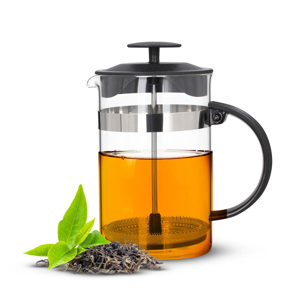 French press - skleněná konvice na čaj a kávu MODO FUX černá 0,8 l