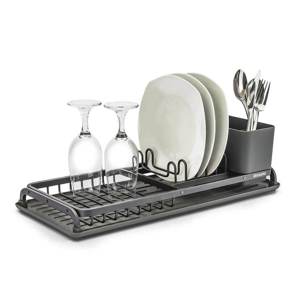 BRABANTIA Wett tmavě šedý 46,3 x 20 cm (117268) – plastový odkapávač na nádobí