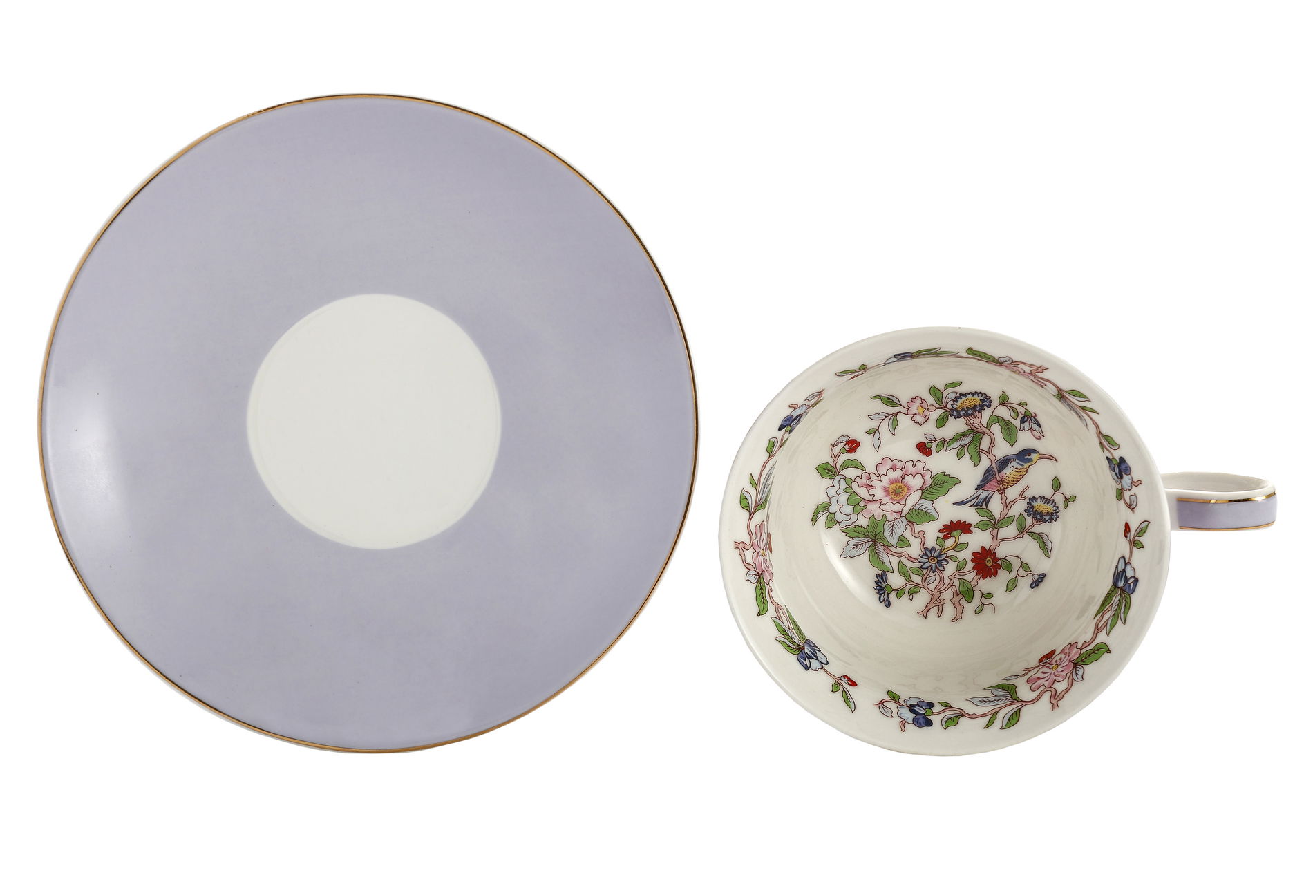 Porcelánový šálek na čaj a kávu s podšálkem PURPLE 200 ml