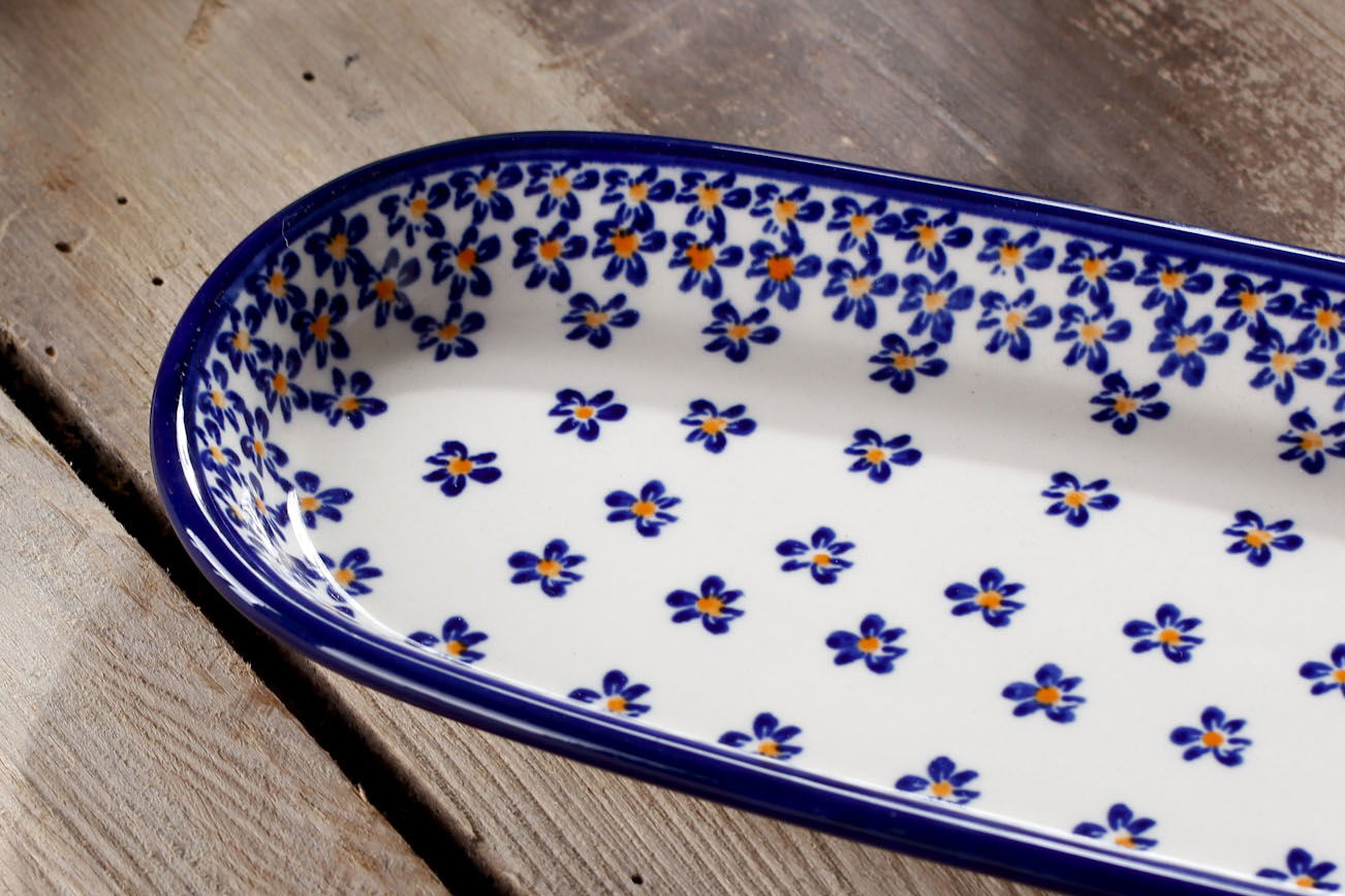 Podnos Keramika Bolesławiec 28 x 11 cm - dek. 882A (druhý druh)