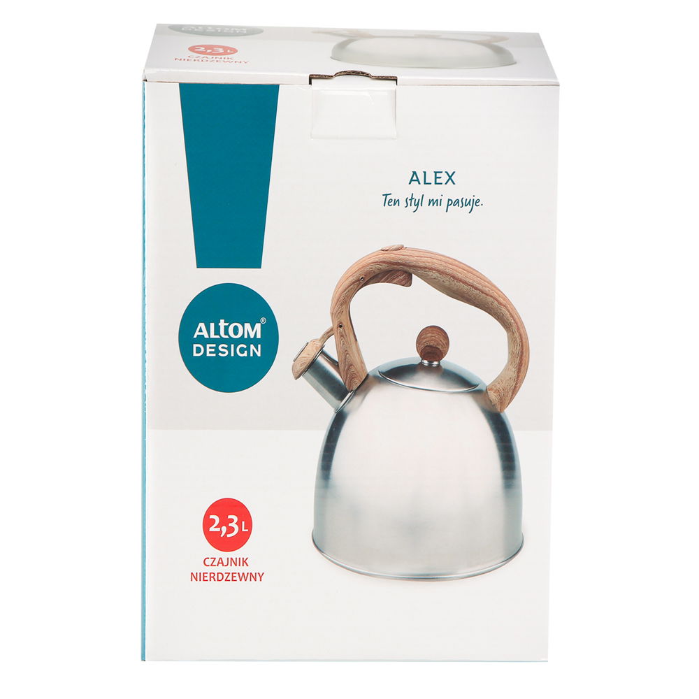 Czajnik ze stali nierdzewnej z gwizdkiem ALEX 2,3 l