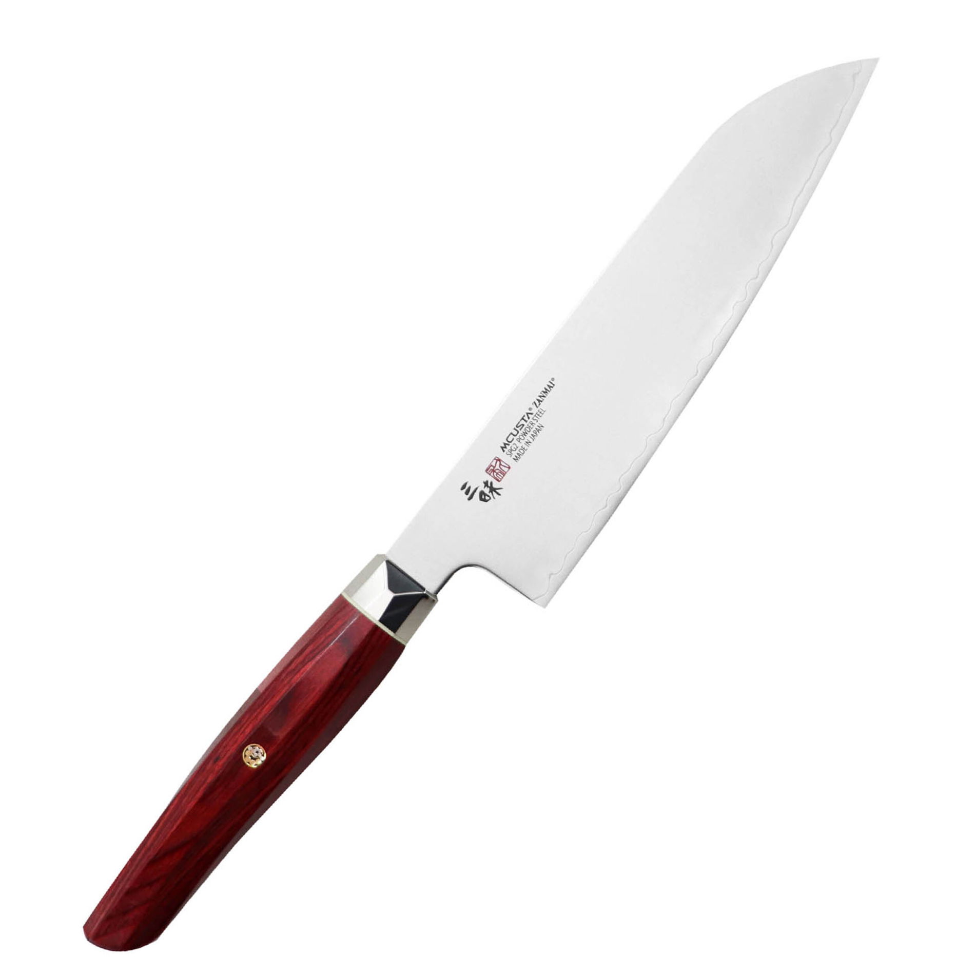 MCUSTA Zanmai Red Revolution 18 cm - japonský nůž Santoku z nerezové oceli