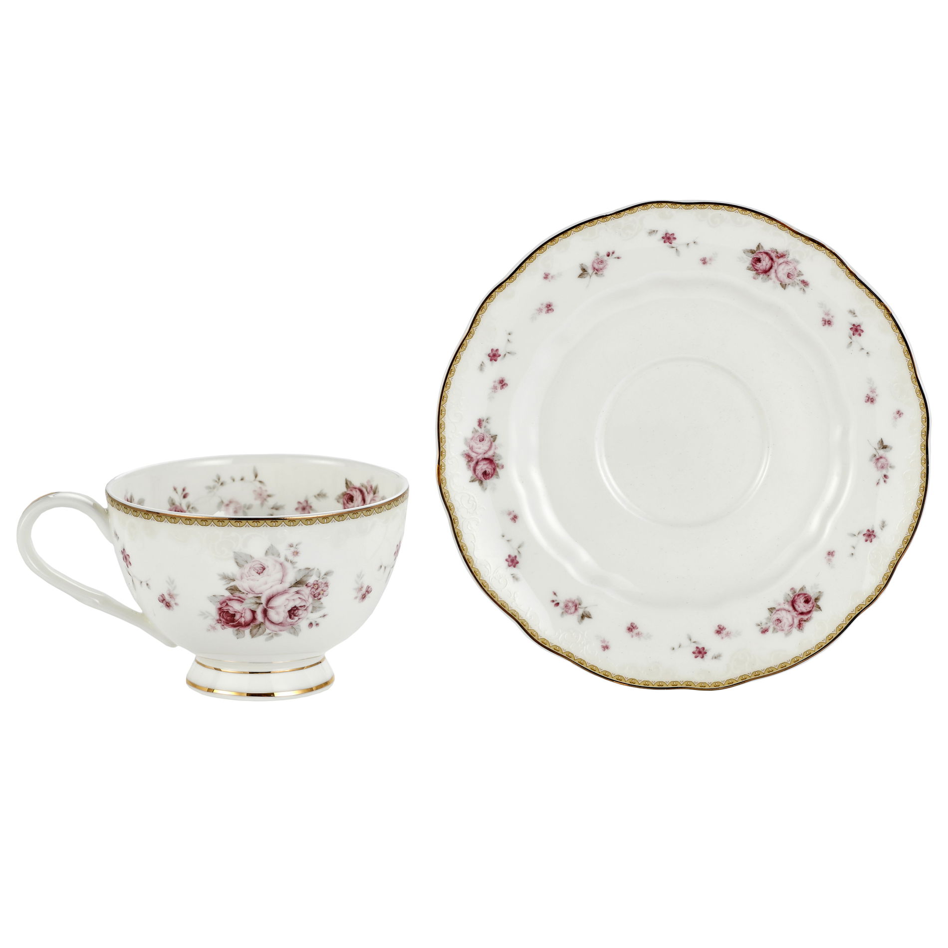 Porcelánové šálky na kávu a čaj so spodkami 250 ml 2 ks.