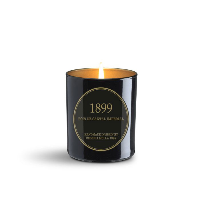 Sójová voňavá sviečka v pohári CERERIA MOLLA GOLD EDITION IMPERIAL BOIS DE SANTAL 230 g