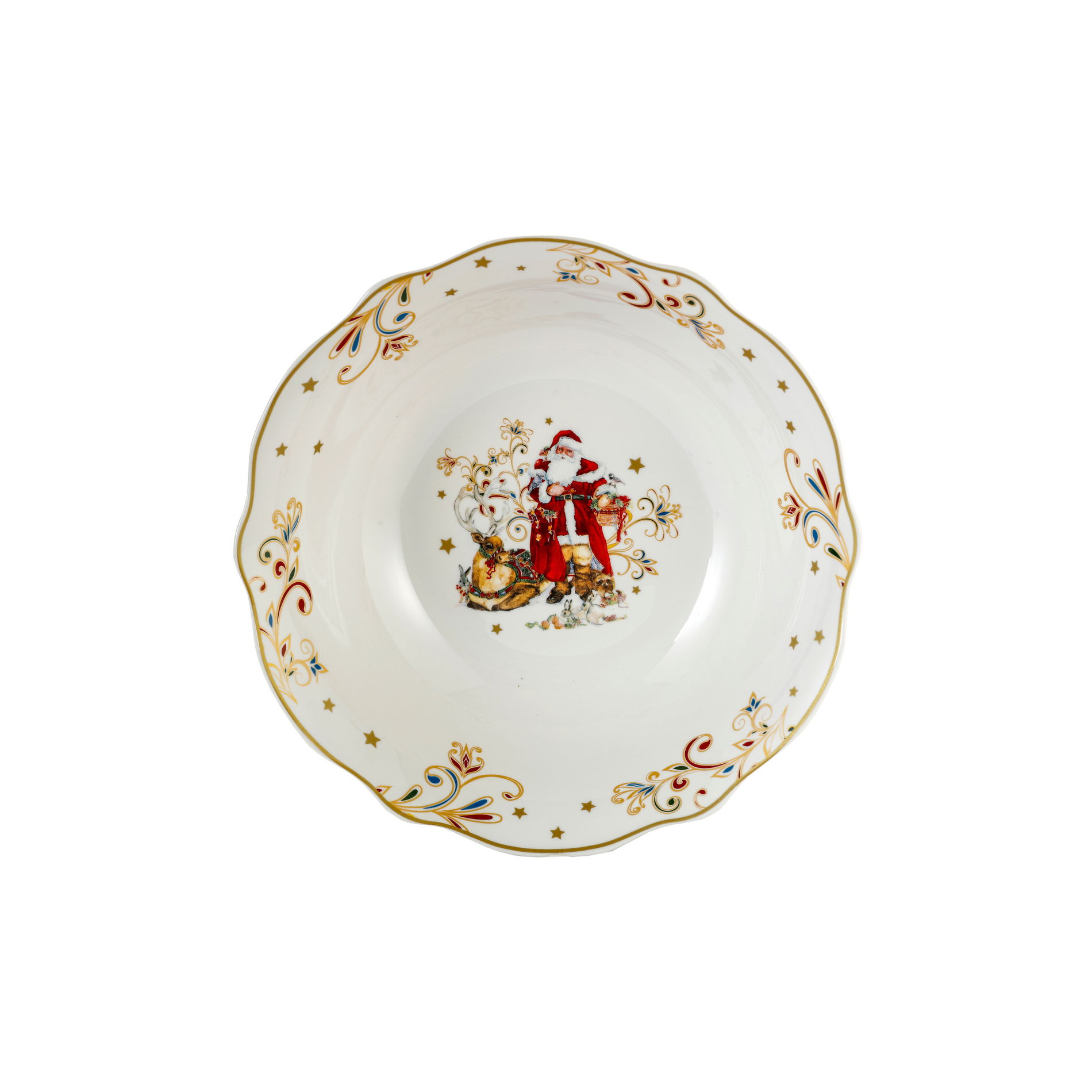 Vianočná porcelánová miska / šalátová miska MIKULÁŠ A SOB 23,5 cm