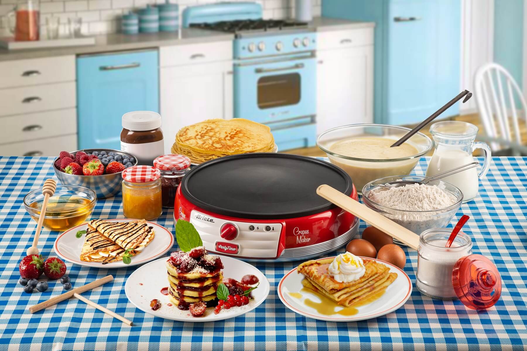 ARIETE Party Time Crepes Maker 1000 W czerwona - naleśnikarka