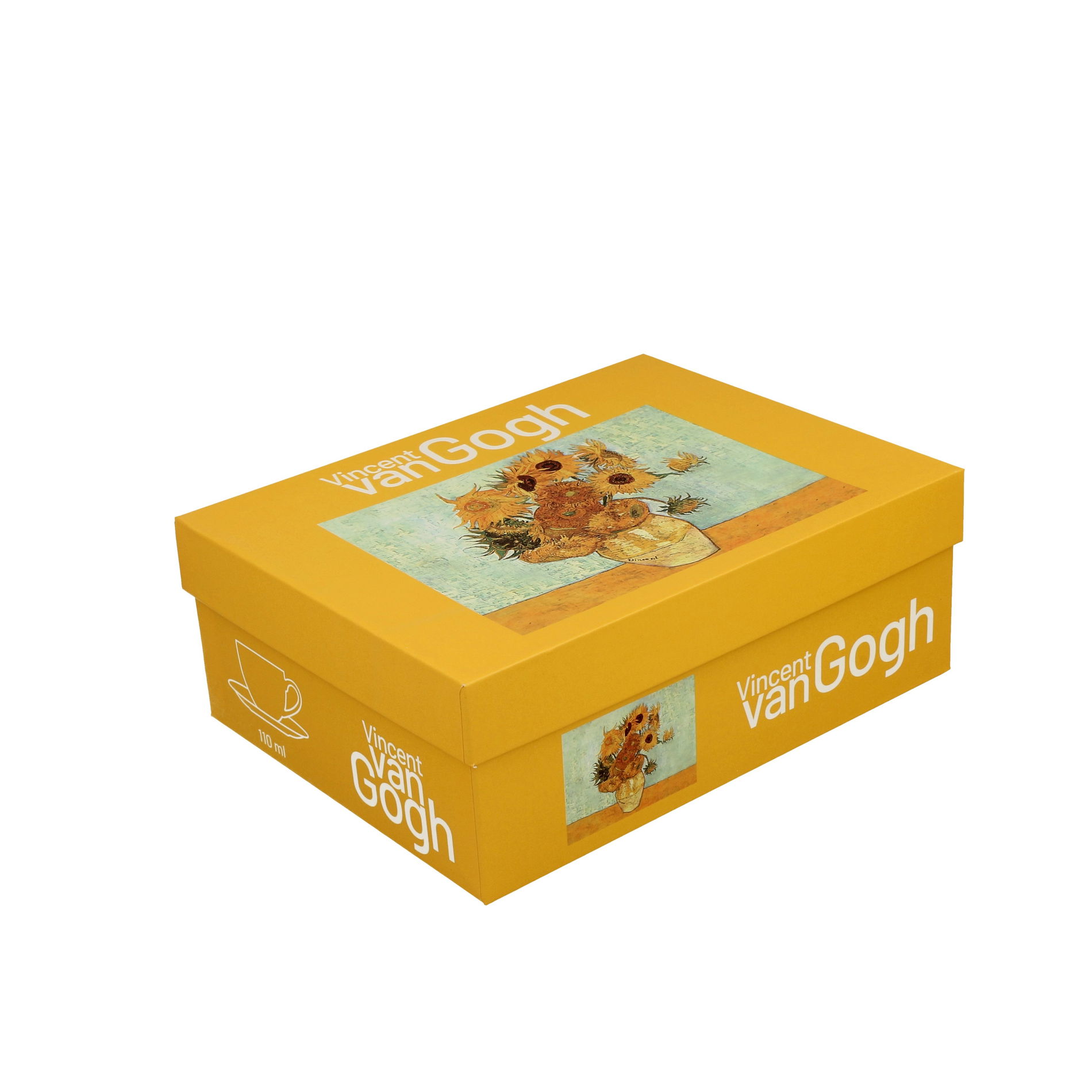Porcelánové šálky na espresso s tanierikmi DUO ART GALLERY SLNEČNICE OD V. VAN GOGHA 110 ml 2 ks.