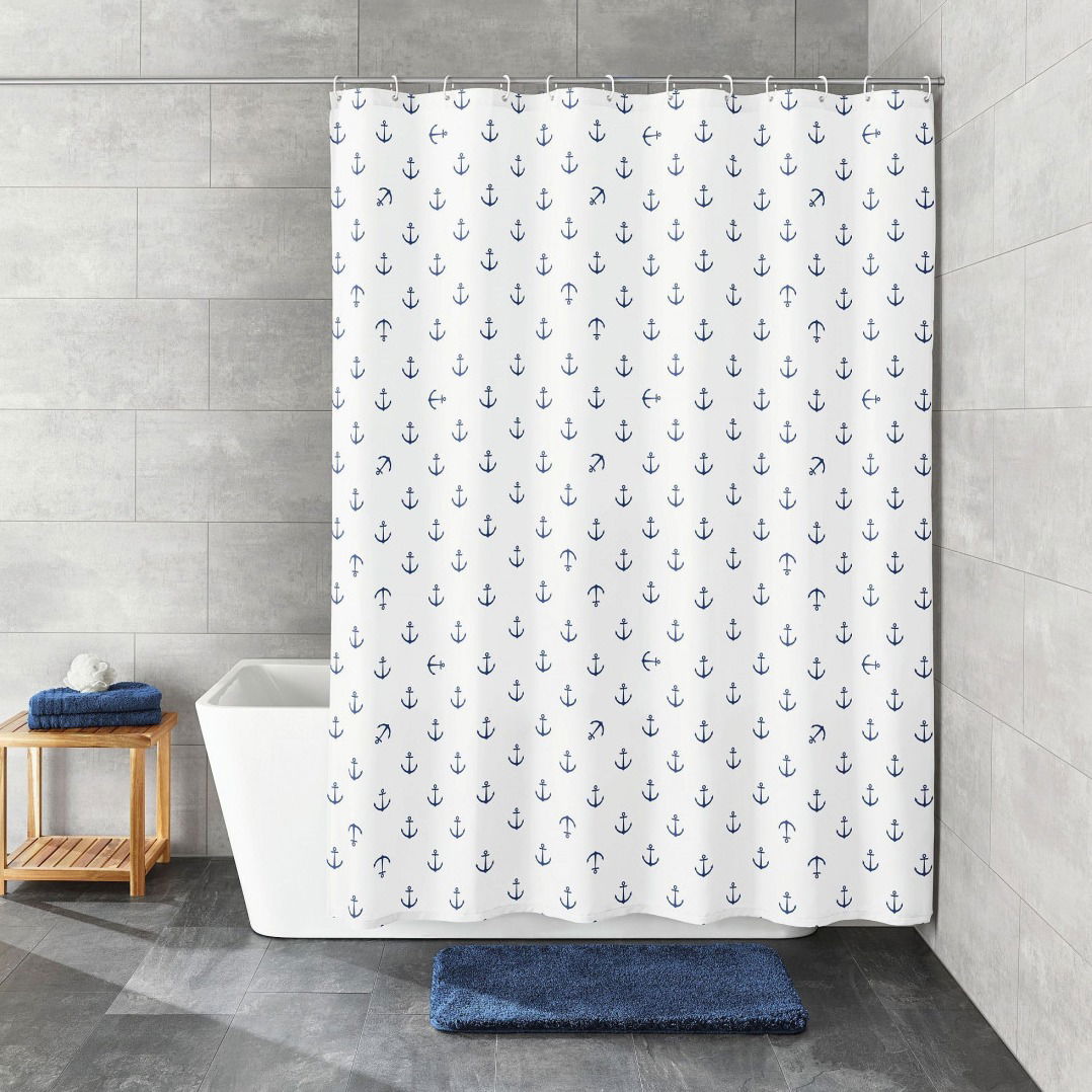 Textilní sprchový závěs s závažím KLEINE WOLKE ANCHOR 200 x 120 cm