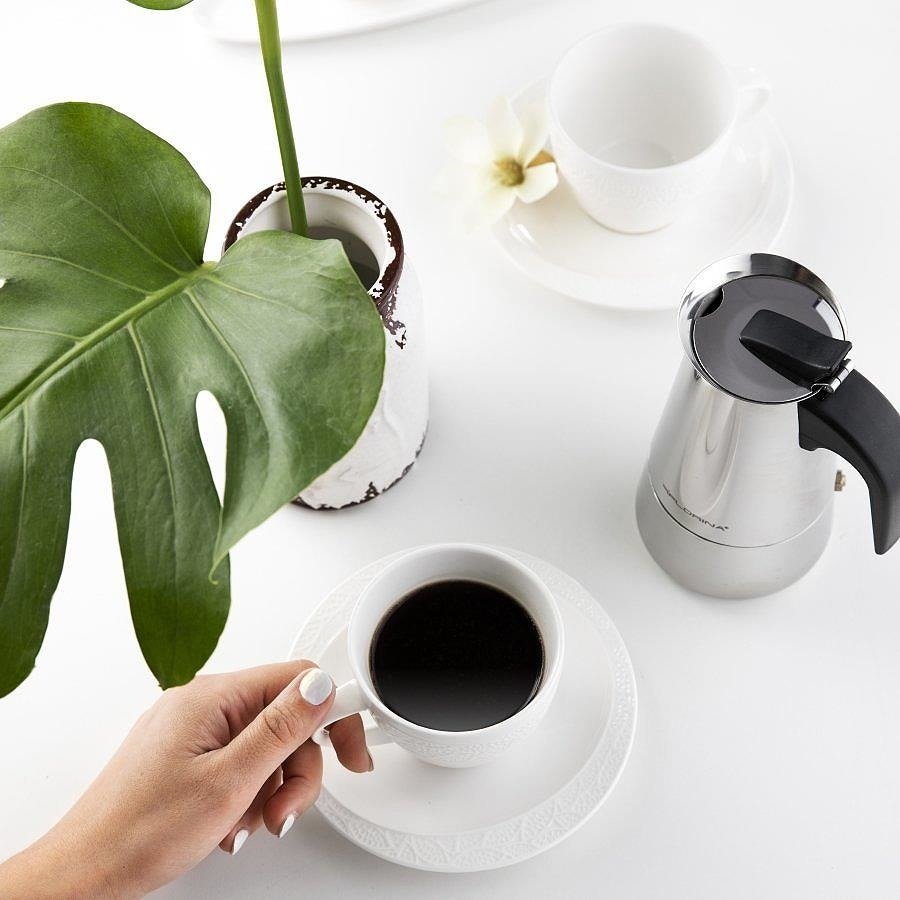 Oceľový tlakový kávovar FLORINA LUNGO - kafetiera pre 6 šálok espresso (6 tz)
