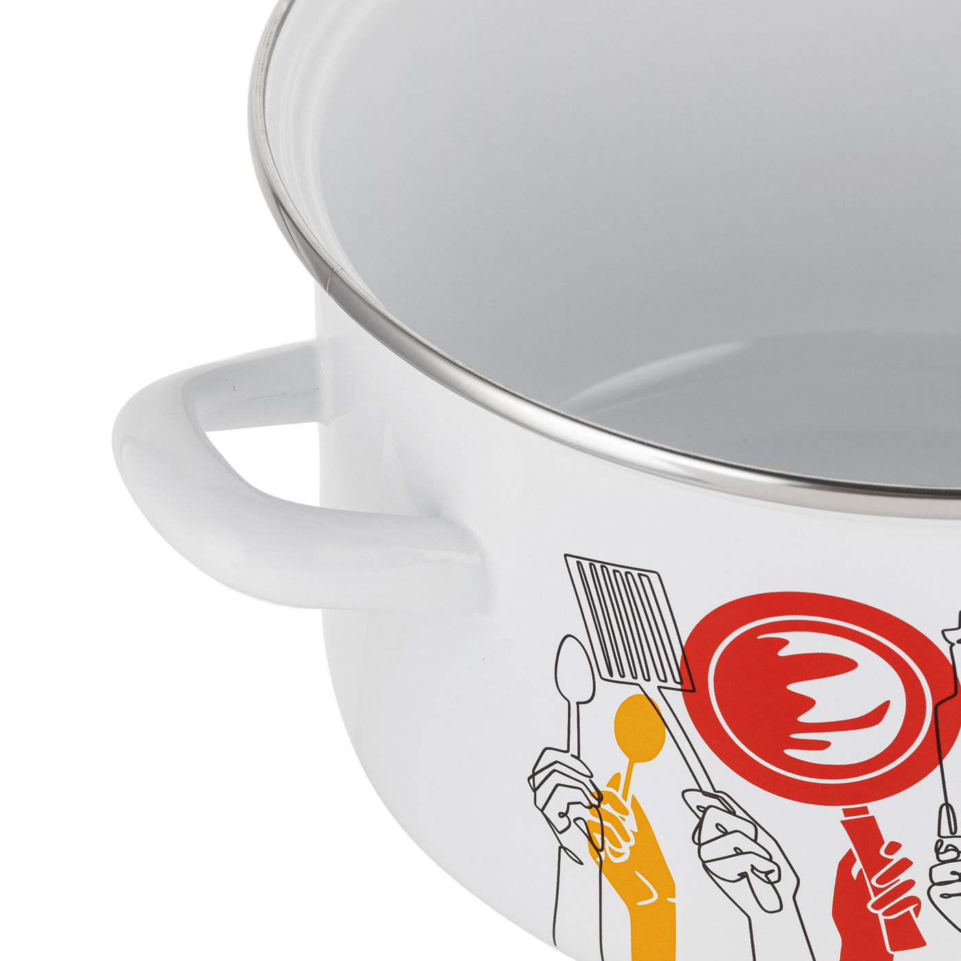 Emailem pokrytý hrnec s poklicí EMALIA POLSKA PLESZEW PEPITO 4,7 l