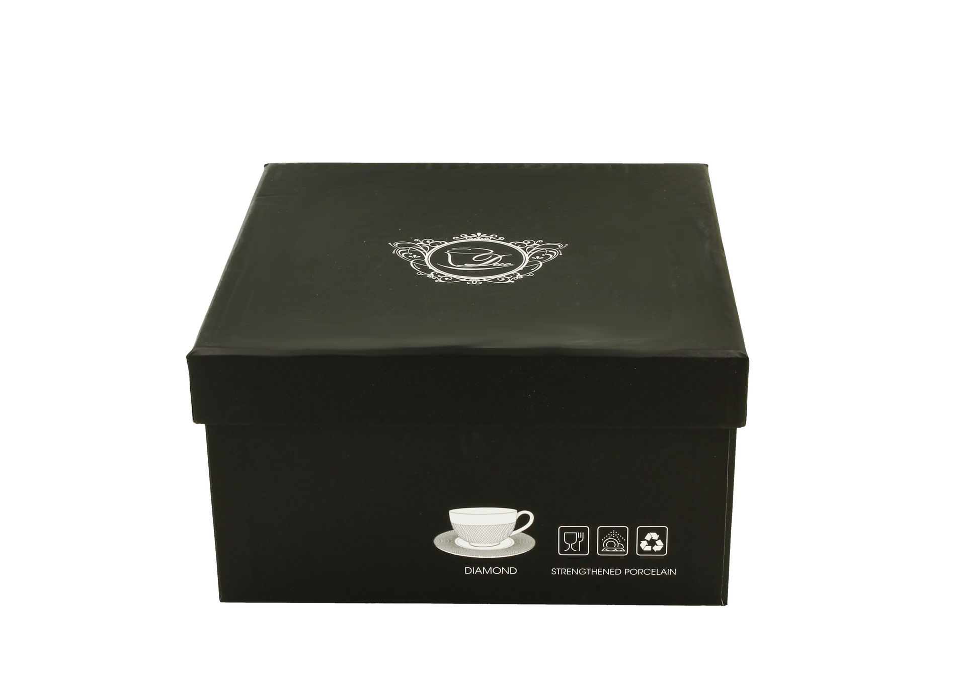 Filiżanki do kawy i herbaty porcelanowe ze spodkami DUO DIAMOND 250 ml 2 szt.