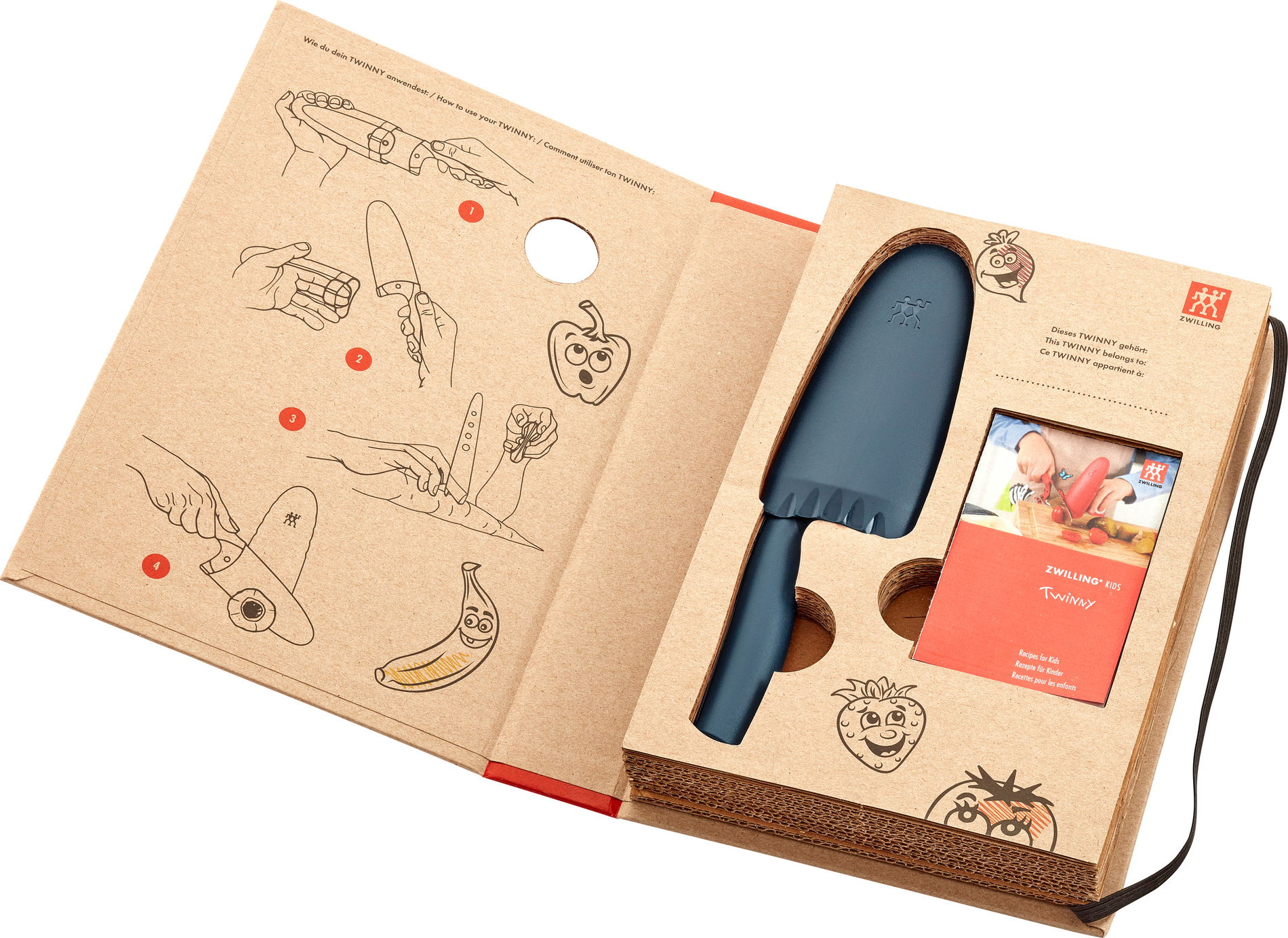 ZWILLING Twinny 10 cm modrý - nůž šéfkuchaře z nerezové oceli z osłonką