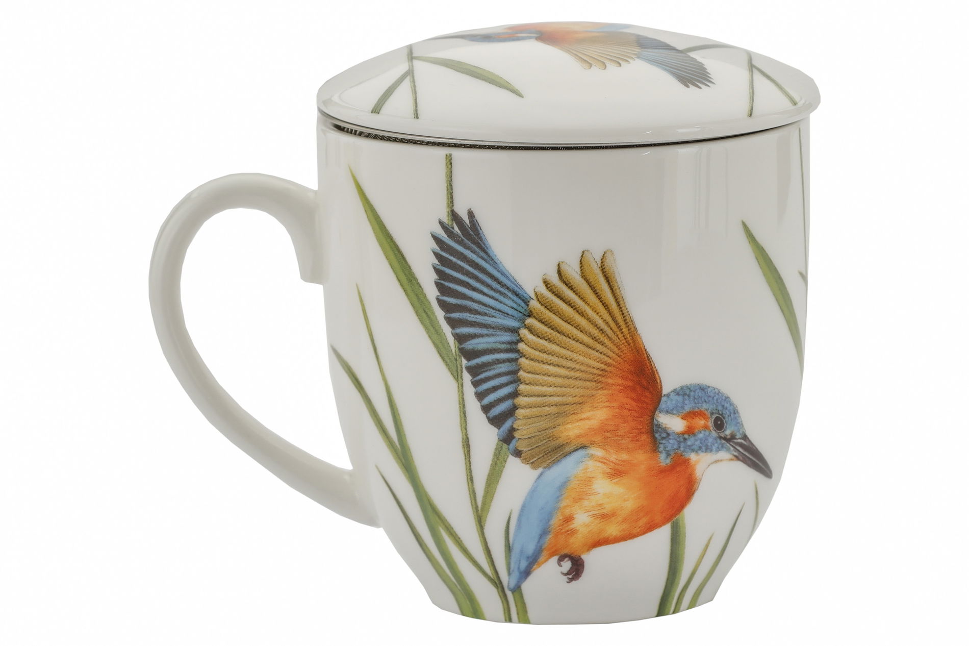 Porcelánový hrníček s čajovým infuzerem a víkem BY AGATA HAJDECKA 380 ml