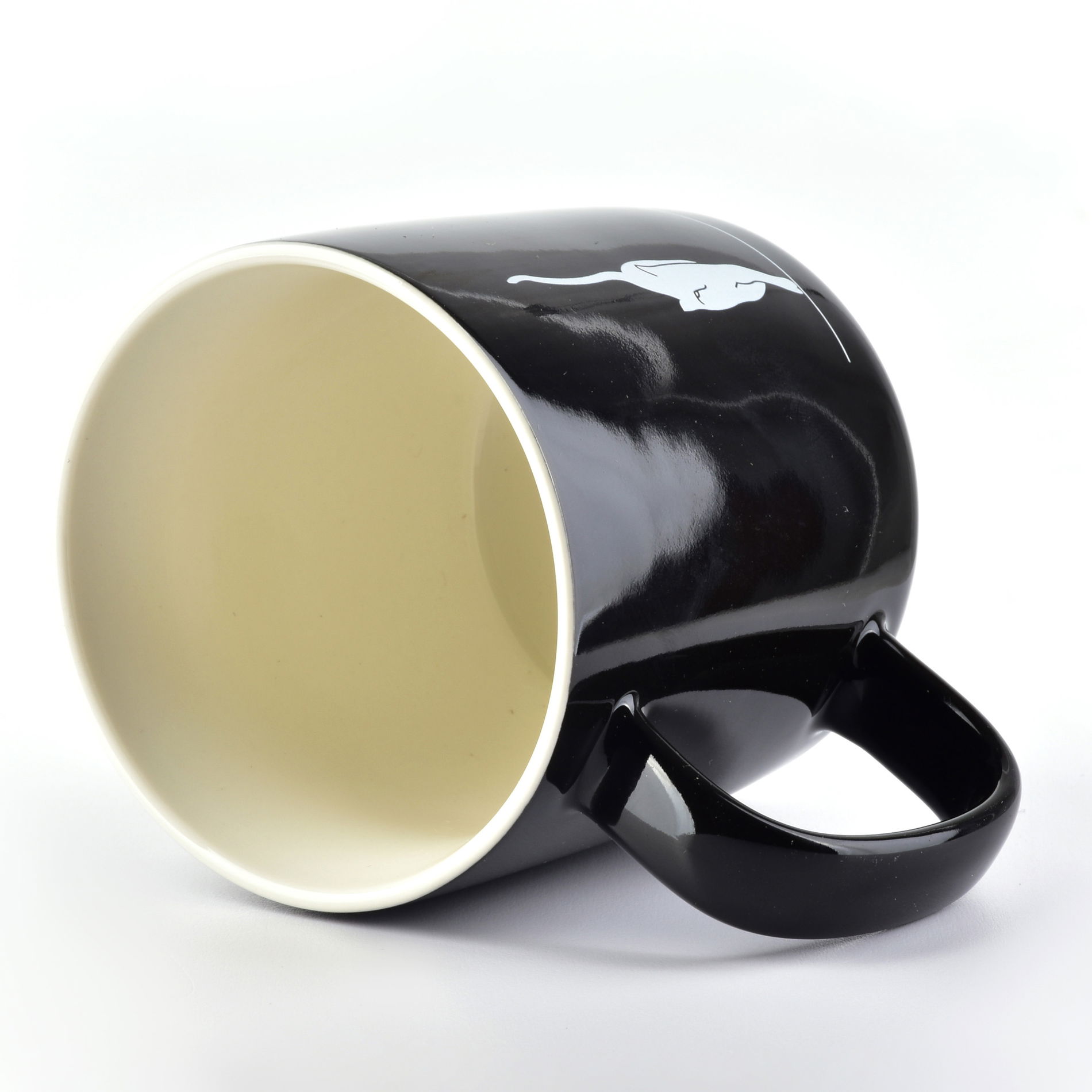 Porcelánový hrnček AFFEK DESIGN SAMMY CAT ČIERNY 360 ml