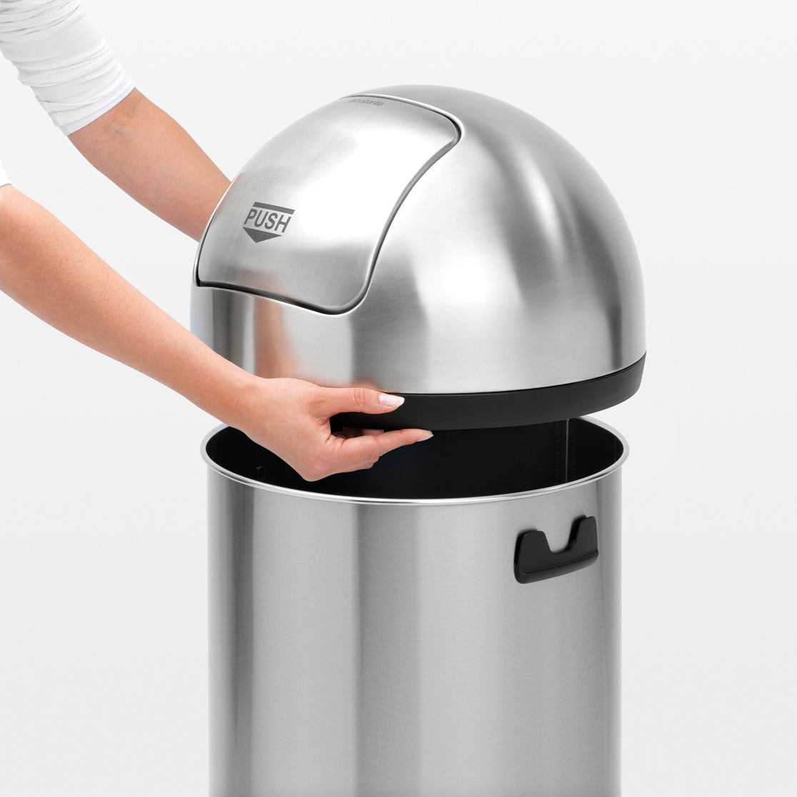 BRABANTIA Push Bin 60 l - kosz na śmieci ze stali nierdzewnej