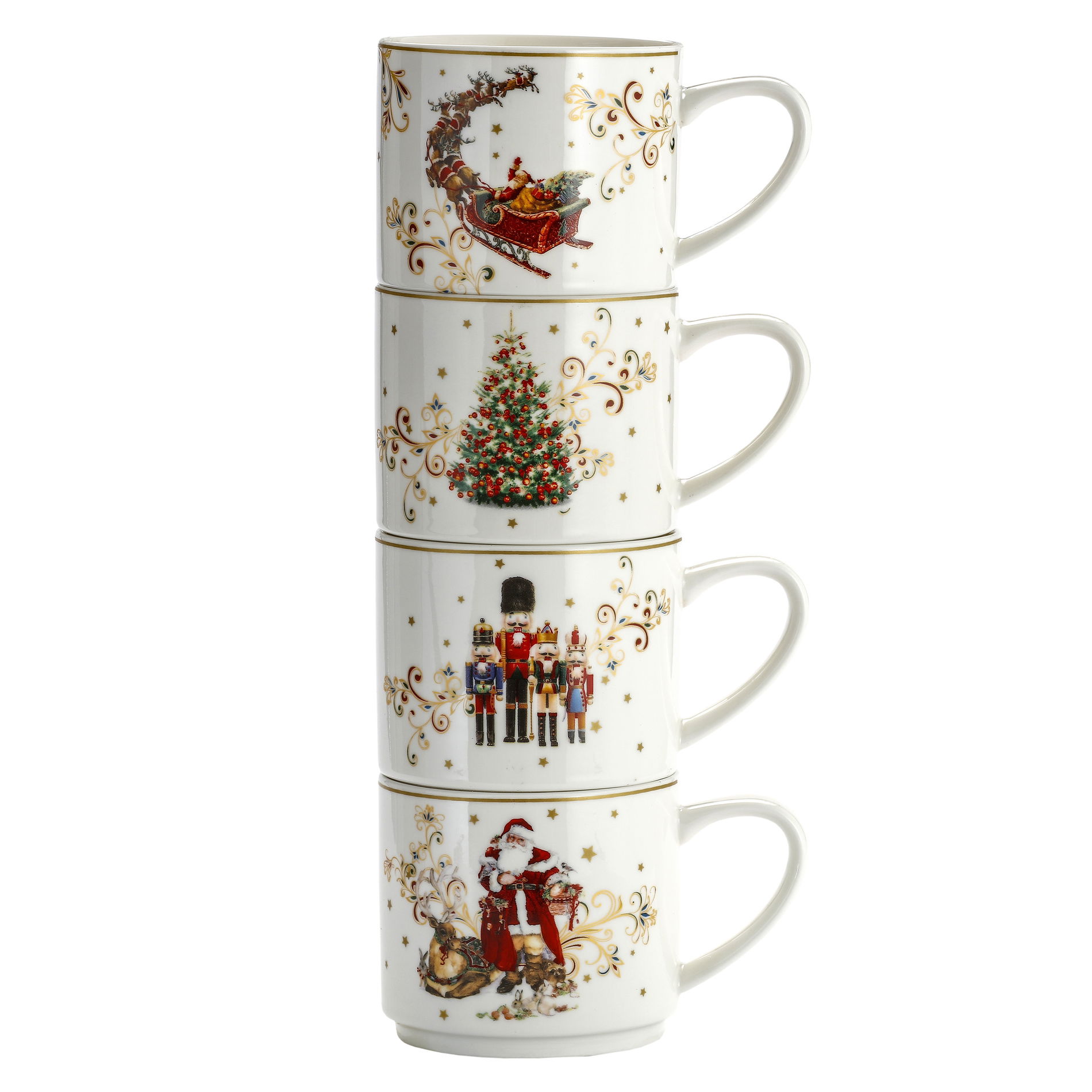 Porcelánové šálky na podstavci 330 ml 4 ks.