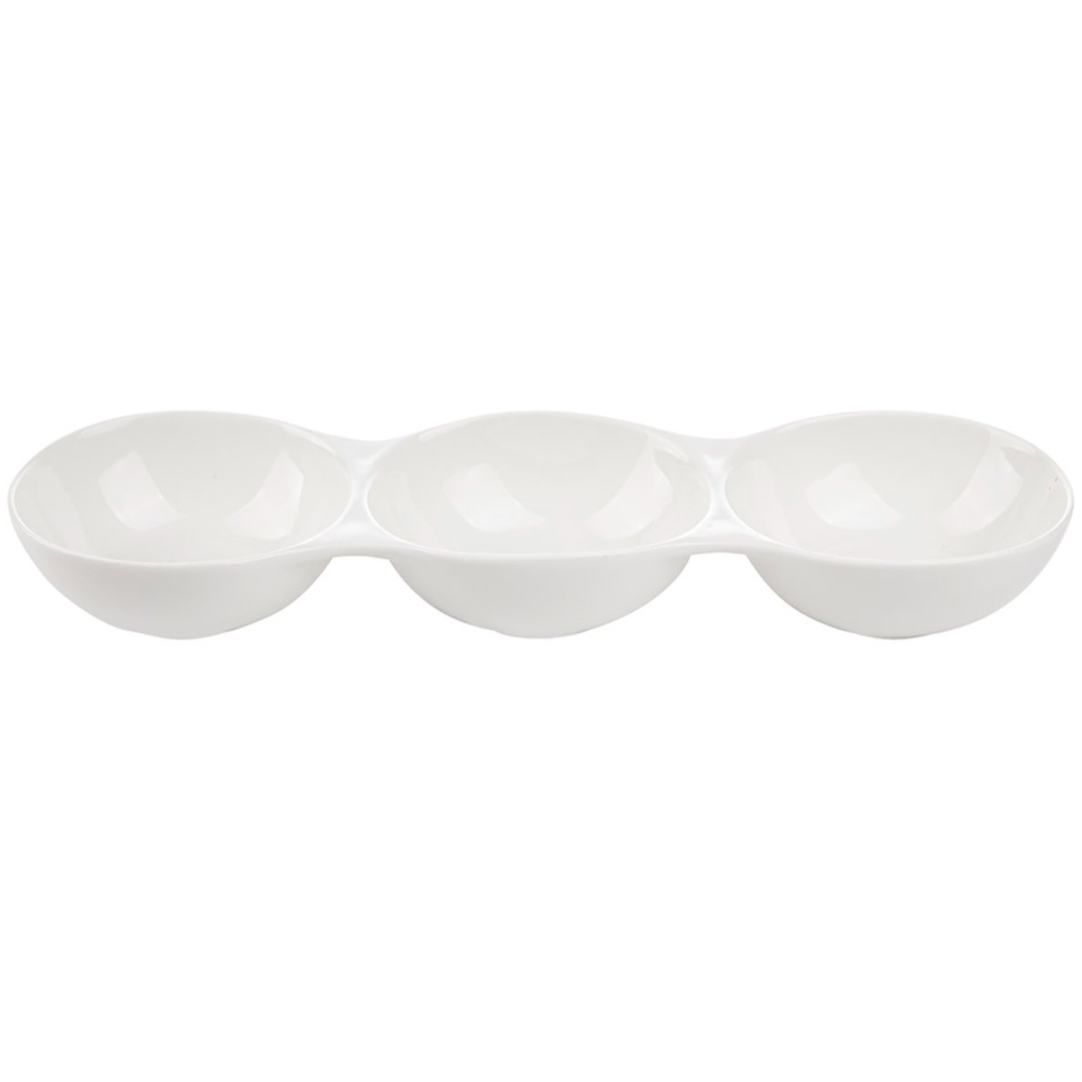 Trojdielny tanier na omáčky a občerstvenie z porcelánu FLORINA ADRIA 33 x 10,2