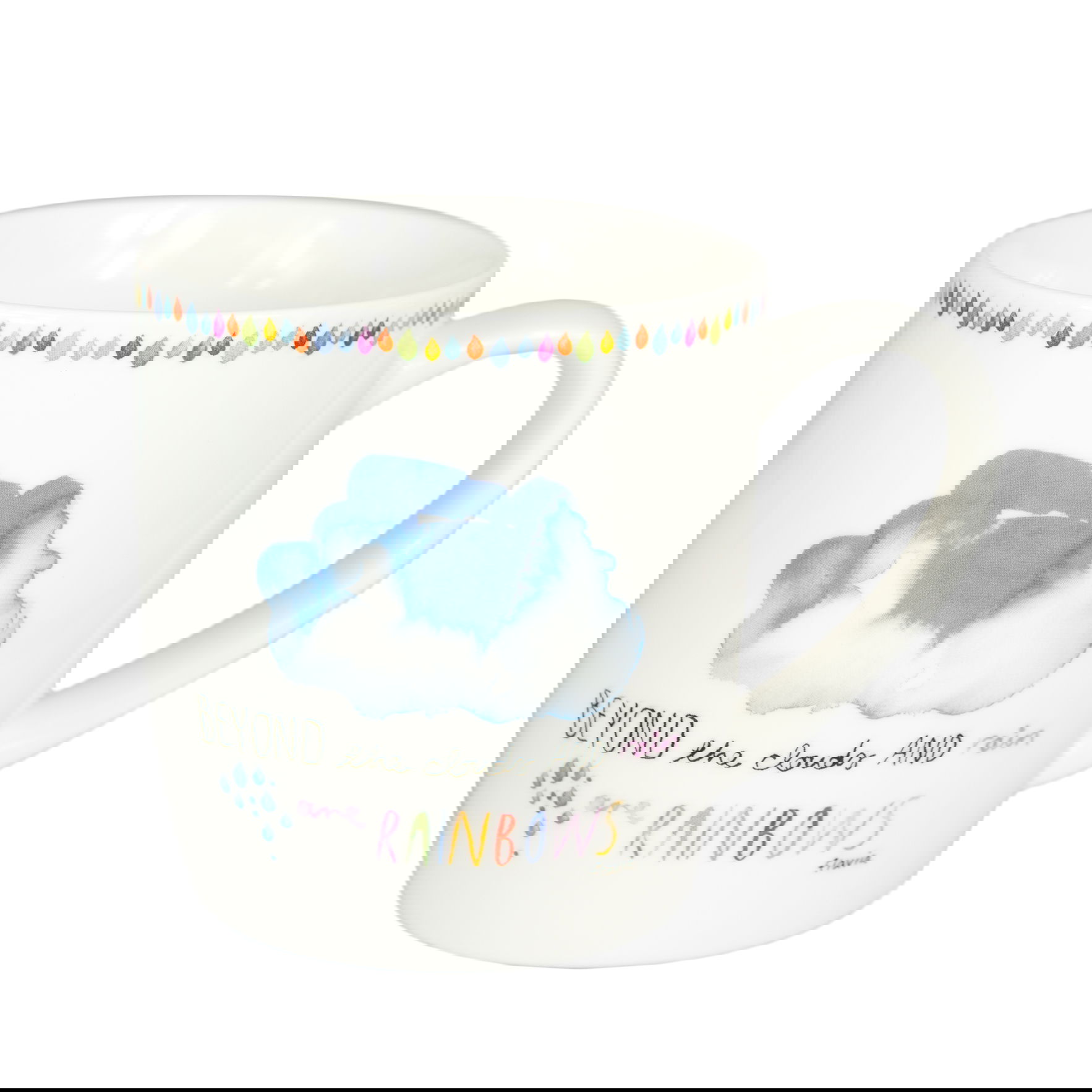 Porcelánový hrnek ASHDENE OVER THE RAINBOW MRAK bílý 375 ml