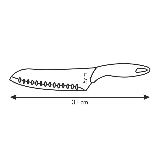 TESCOMA Presto 20 cm - nóż japoński Santoku ze stali nierdzewnej
