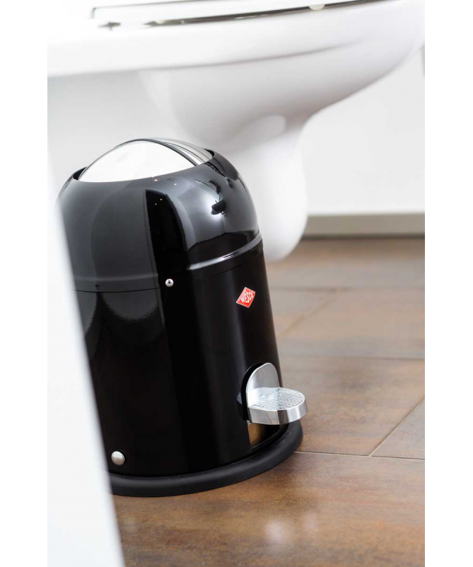 WESCO Mini Master 6 l czarny - kosz na śmieci do łazienki z pedałem stalowy