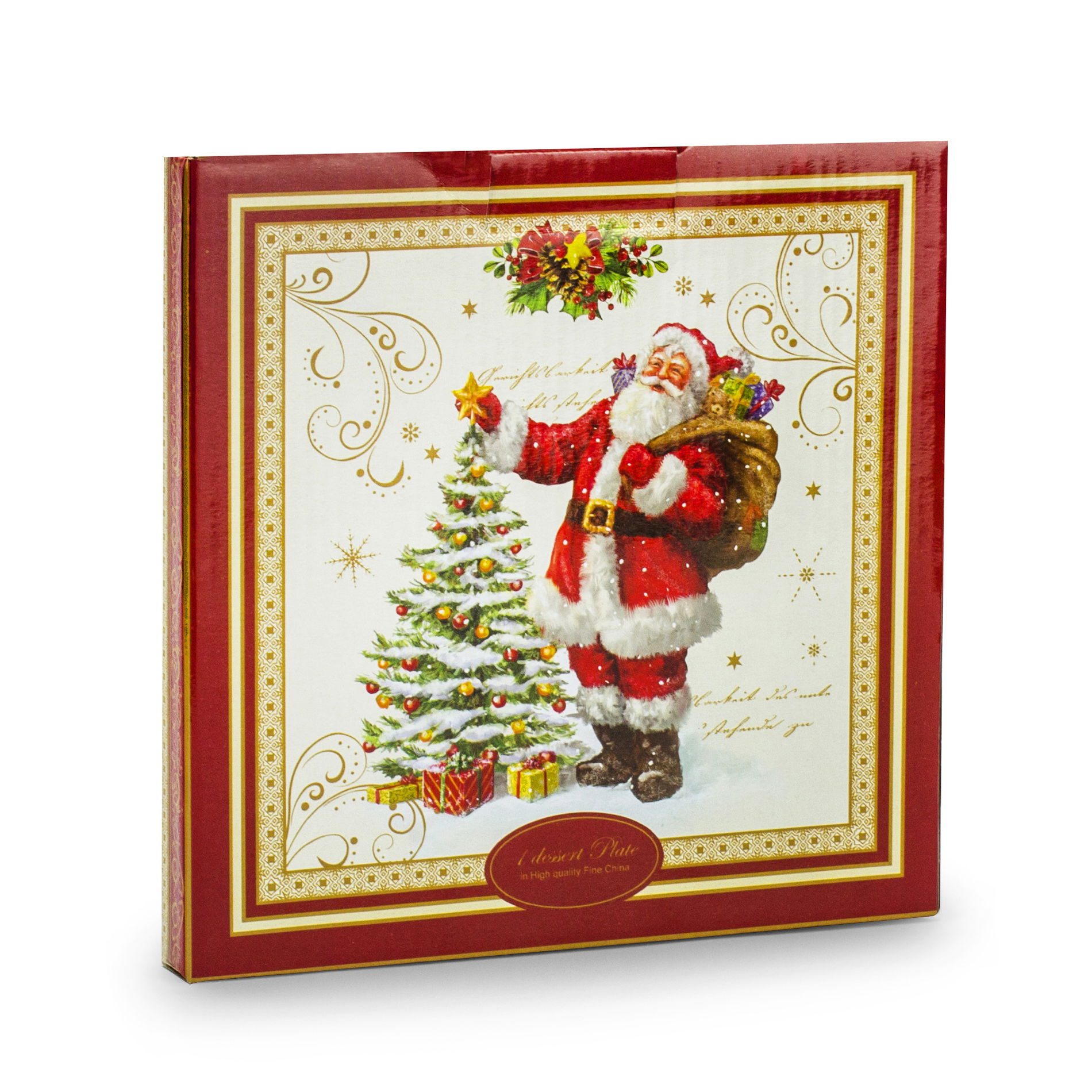 Porcelánový dezertní talíř MAGIC CHRISTMAS SANTA krémový 20 cm