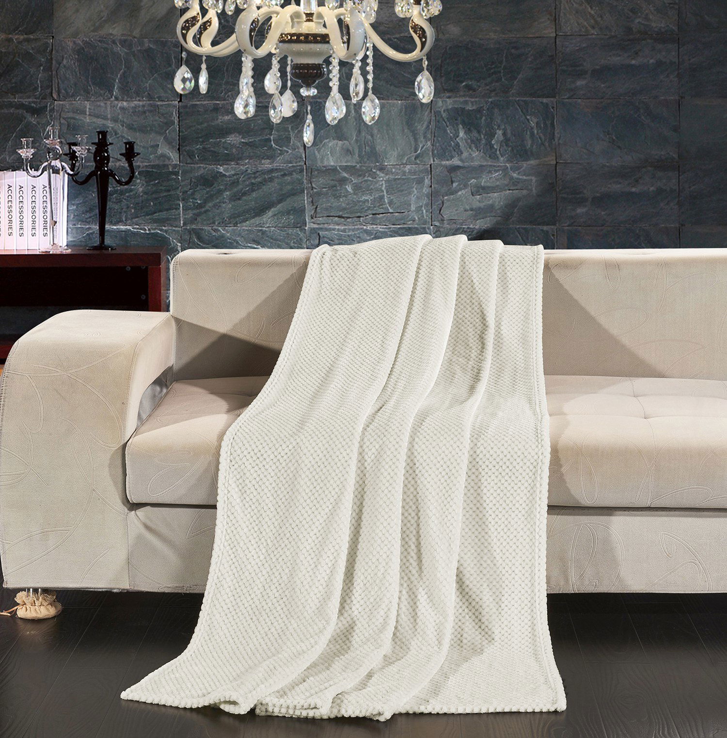 Koc z mikrofibry DECOKING HENRY BEIGE BEŻOWY 220 x 240 cm