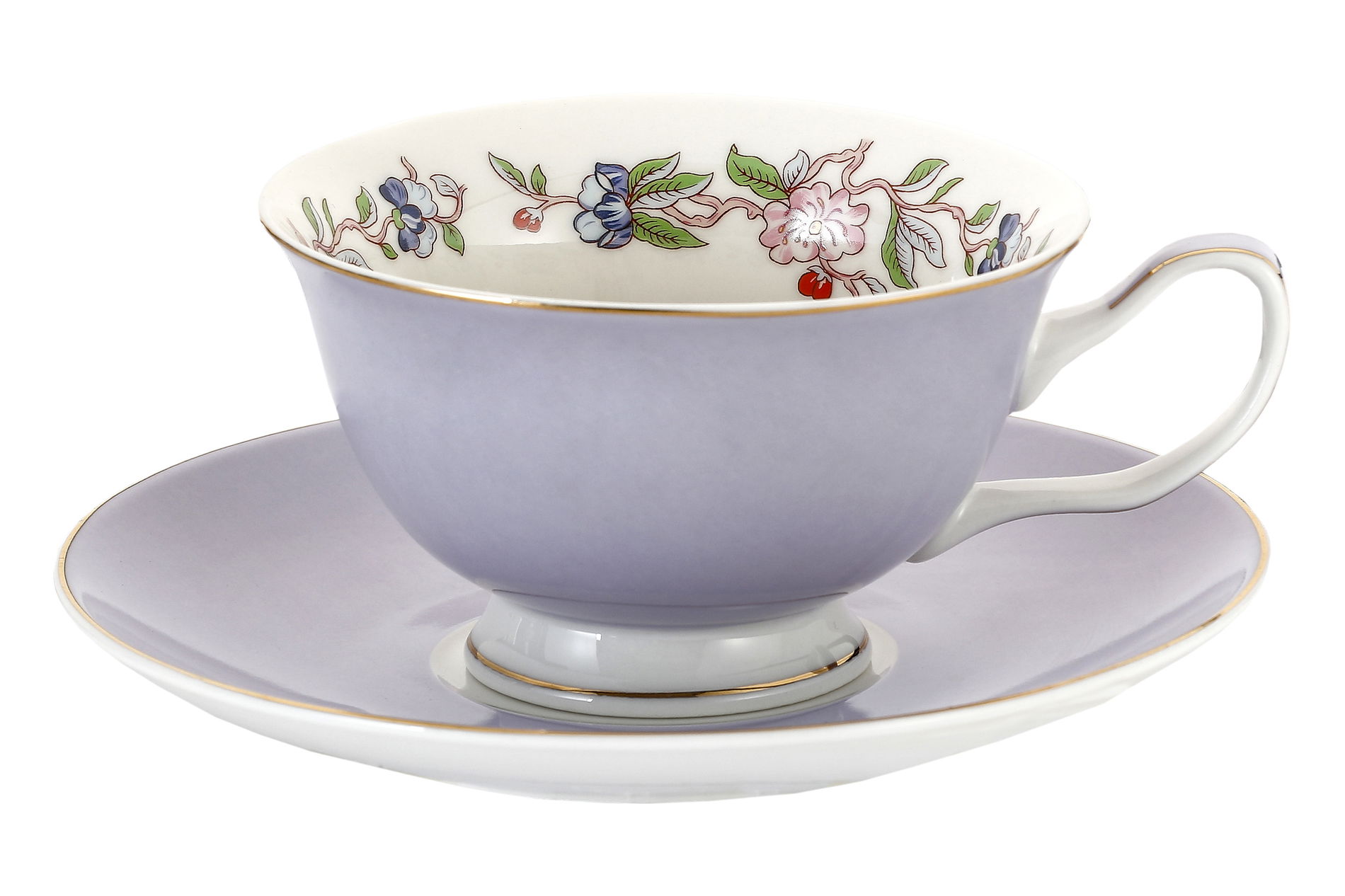 Porcelánový šálek na čaj a kávu s podšálkem PURPLE 200 ml