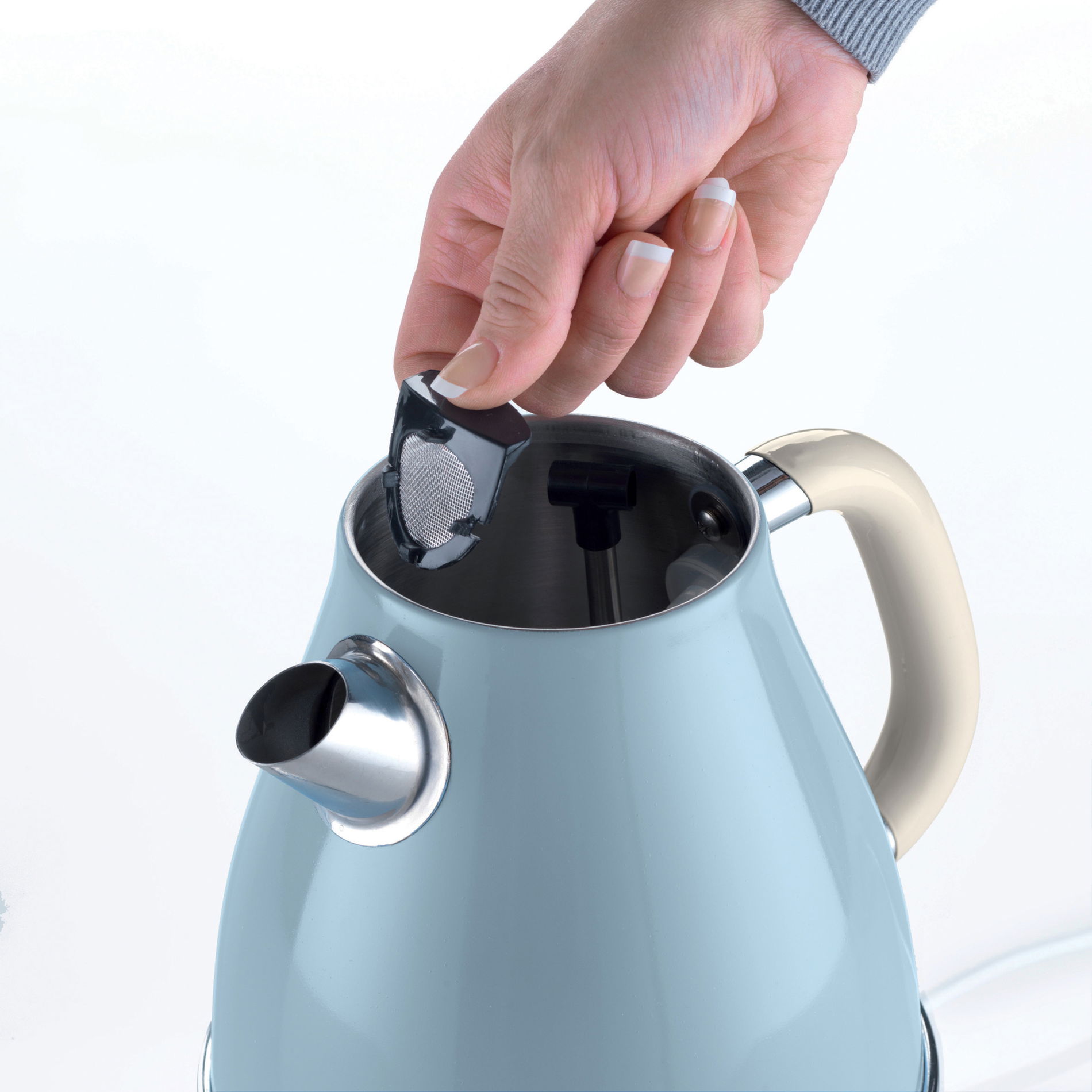 ARIETE Vintage 1,7 l modrá - ocelová bezdrátová rychlovarná konvice