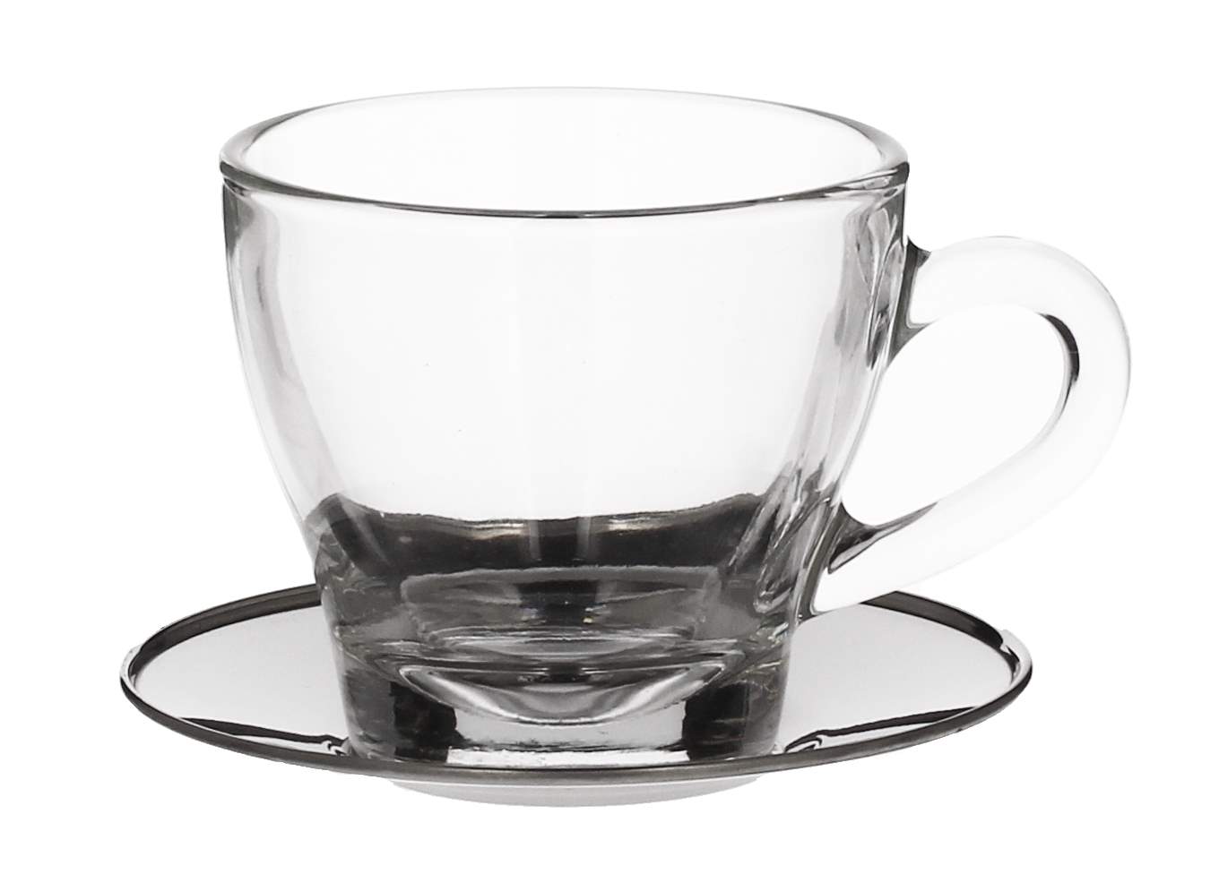 Sklenený šálka na kávu a čaj s tanierikom LIMPIDO 150 ml