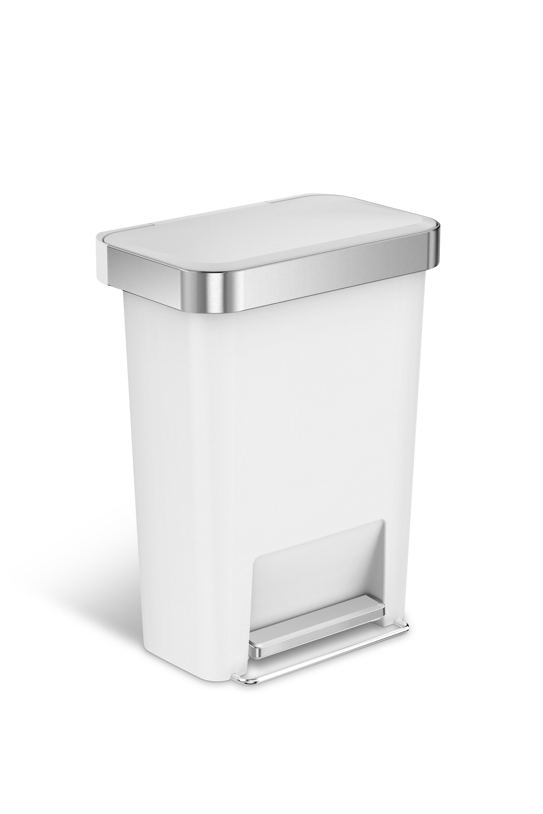 Nerezový odpadkový koš s pedálem SIMPLEHUMAN LINER POCKET WHITE 45 l