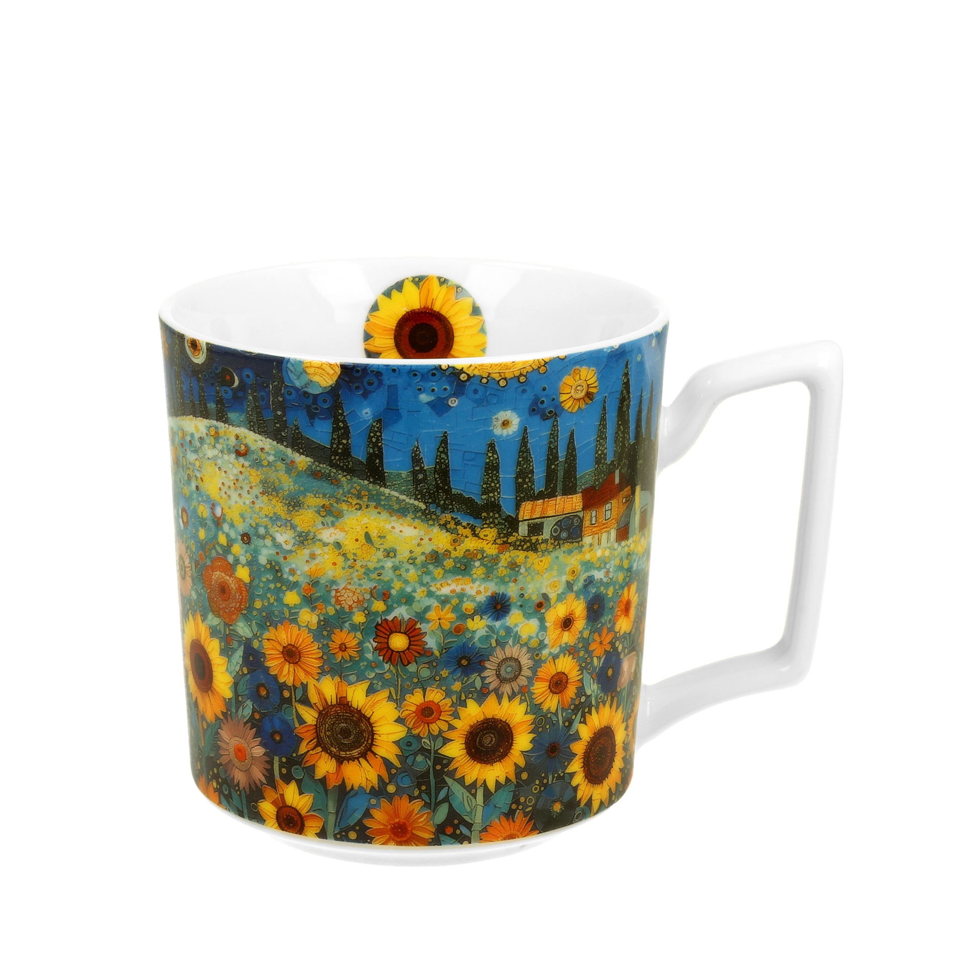 Kubek porcelanowy DUO MODERN SUNFLOWER FIELD 450 ml