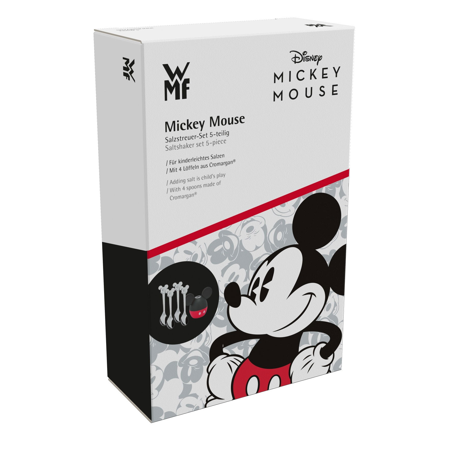 WMF Mickey mouse 5 dílů – nerezové, dětské lžičky se slánkou