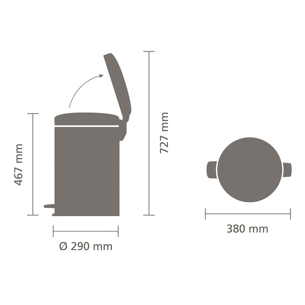 BRABANTIA Newicon 20 l - kosz na śmieci ze stali nierdzewnej z pedałem