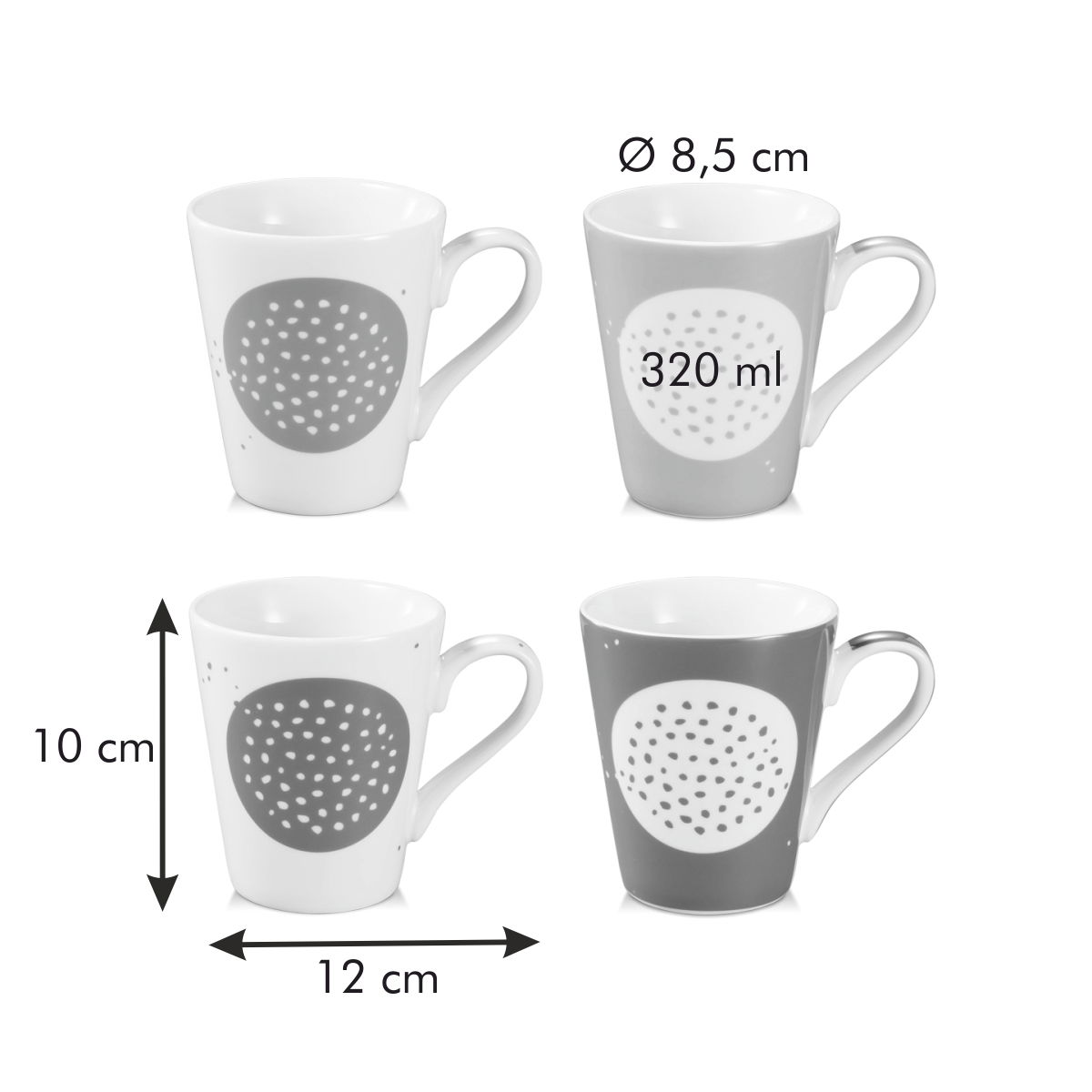 TESCOMA myCOFFEE Sugar 320 ml 4 szt. białe - kubki porcelanowe