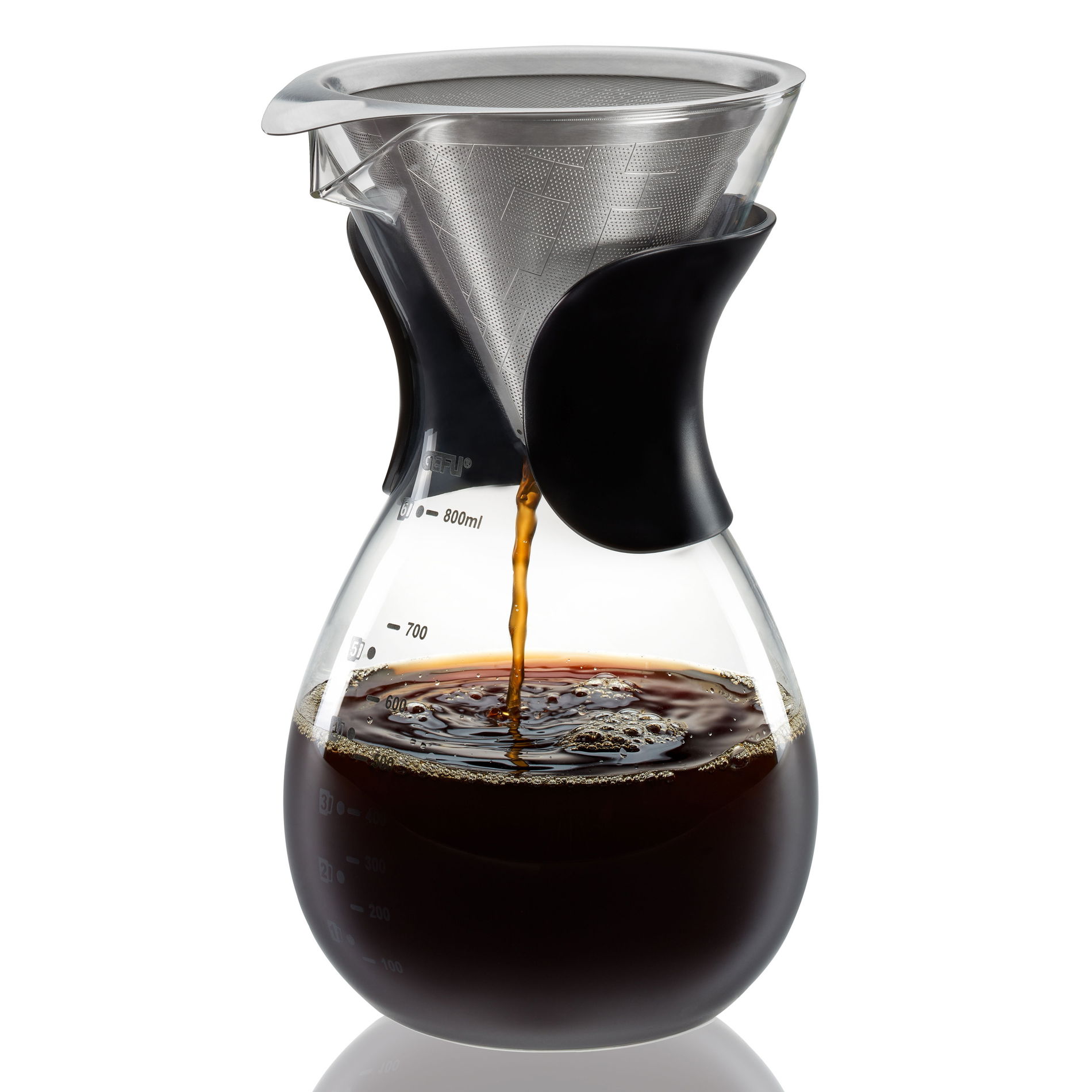 GEFU Butio - dripper / filtr do kawy ze stali nierdzewnej z dzbankiem 0,8 l