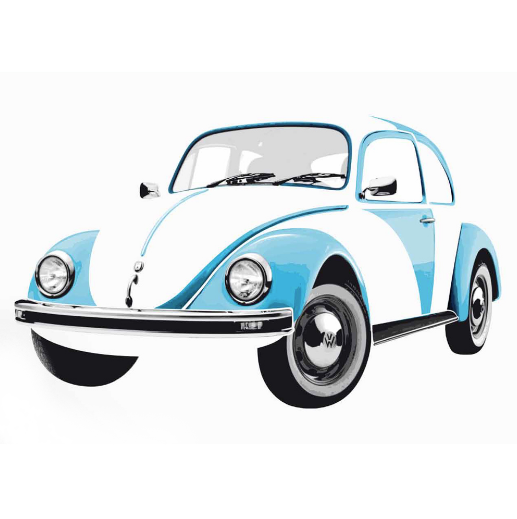 Dekorativní samolepka na zeď VOLKSWAGEN COLLECTION BY BRISA BETTLE BLUE